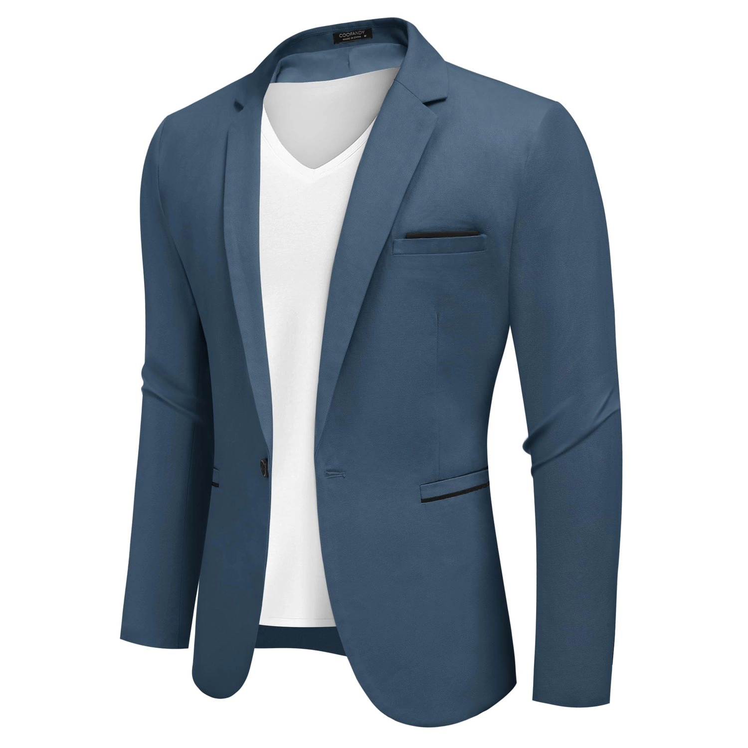 COOFANDY Mens Burgundy Blazer Long Sleeve Notched Lapel One Button Slim Casual Coat