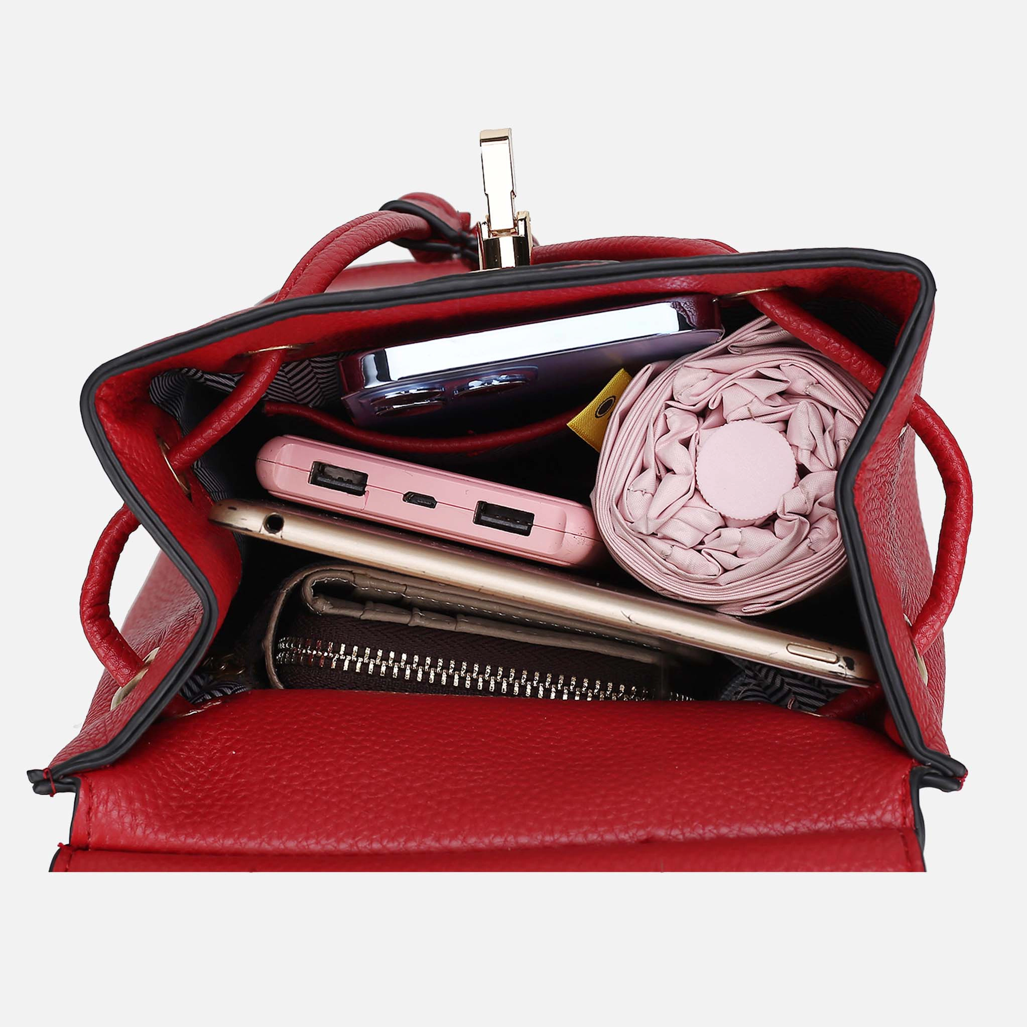 Mia K Collection Serafina Mini Backpack - Pebble Vegan Leather, Gold-Tone Hardware