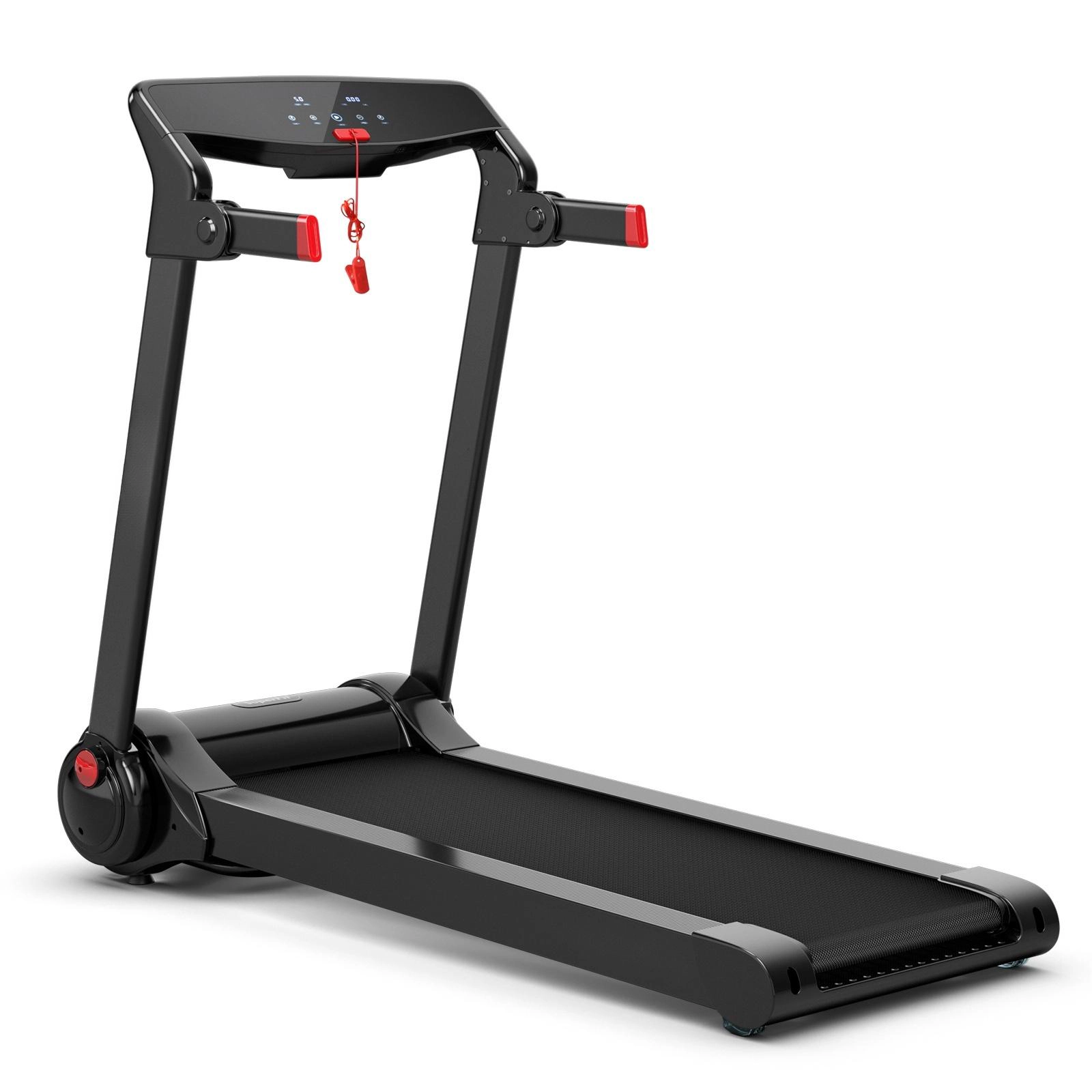 SUGIFT Red 3-HP Electric Folding Treadmill with Bluetooth Speaker 60.5-in W 30.5-in D 242.5-lb User Capacity