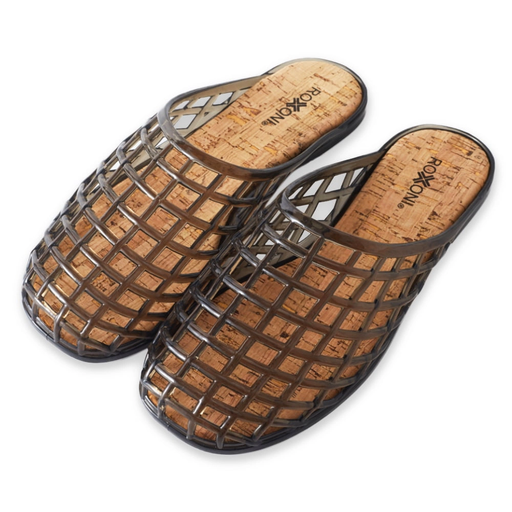 Roxoni Women’s Jelly  Sandals Breathable Mesh Slip On Lightweight Casual Summer Garden Beach Shoes