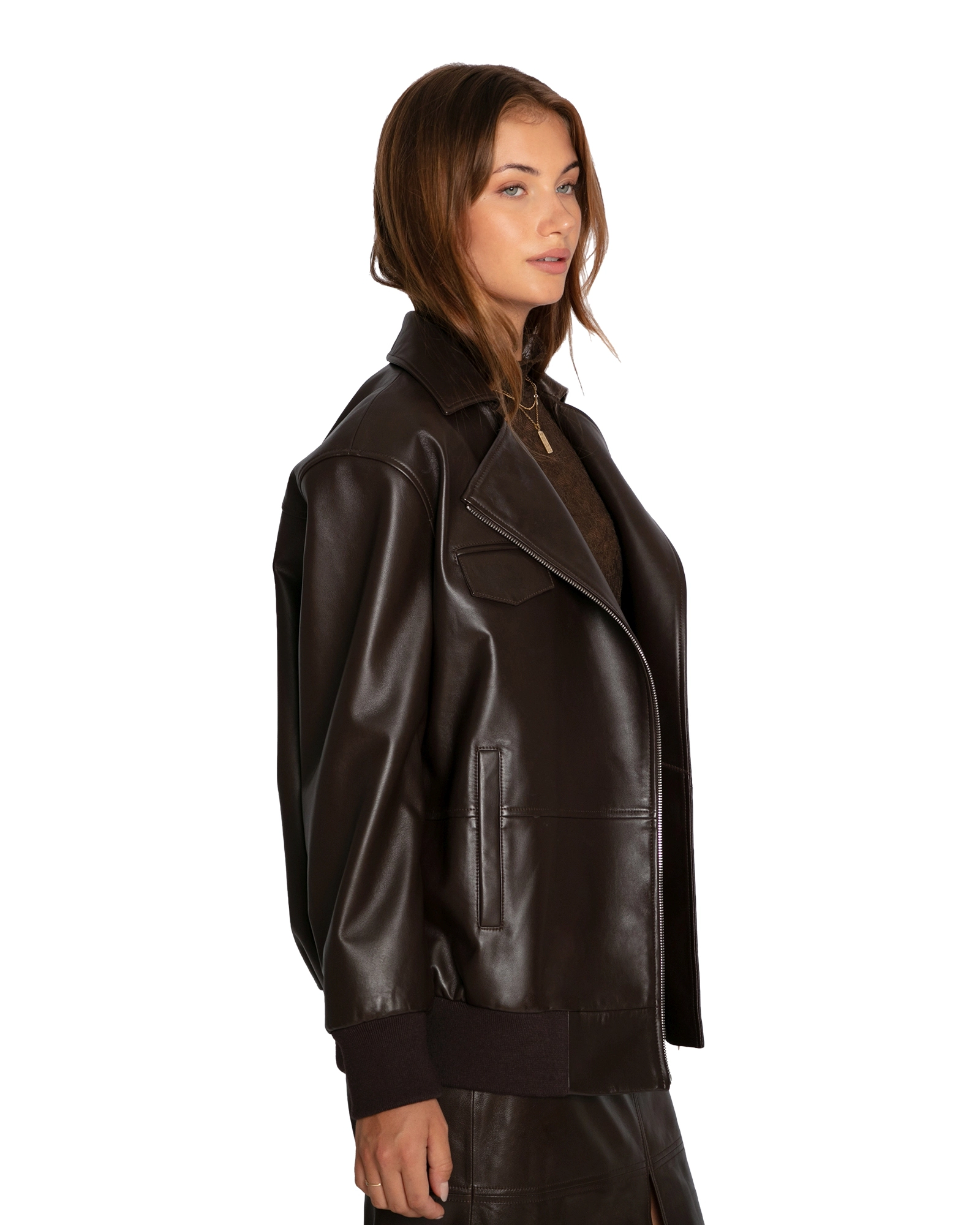 Belle & Bloom Desert Moon Leather Bomber Jacket