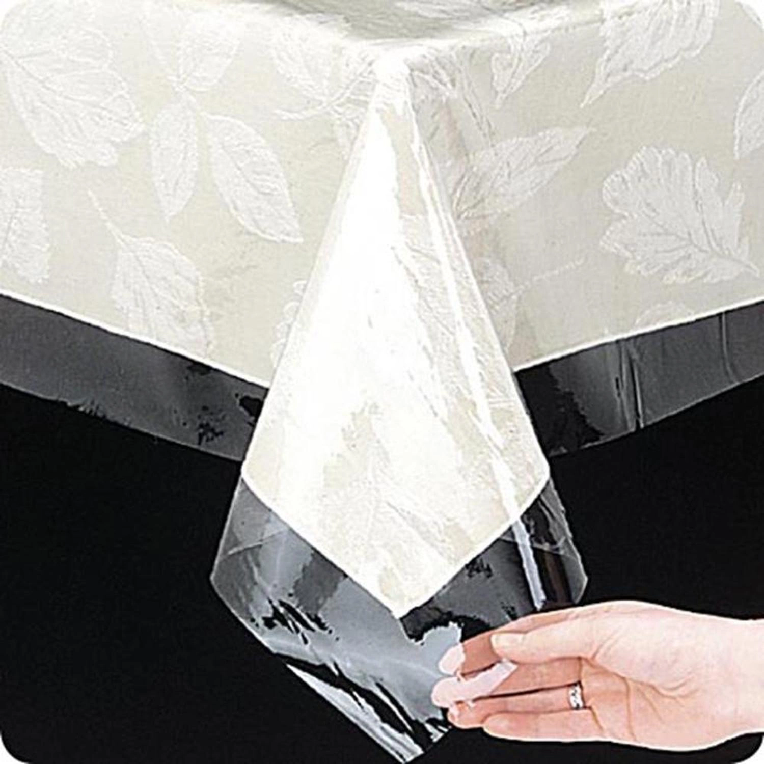 Carnation Home Fashions Oval-Shaped, Vinyl Tablecloth Protector - Clear 54x72"