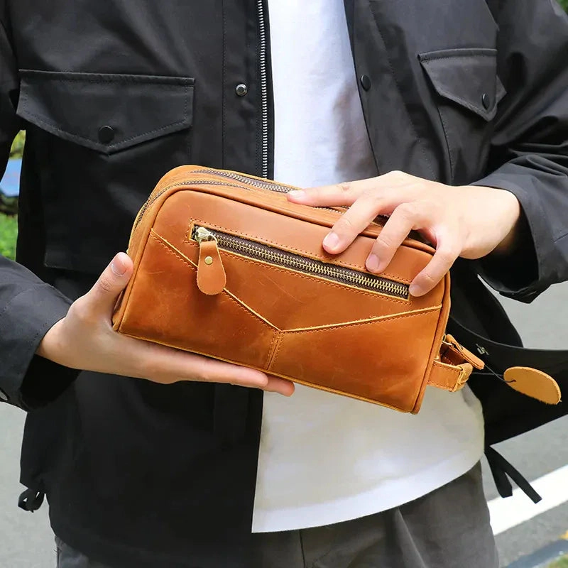 Steel Horse Leather Unisex The Nomad Toiletry Bag | Leather Travel Toiletry Bag
