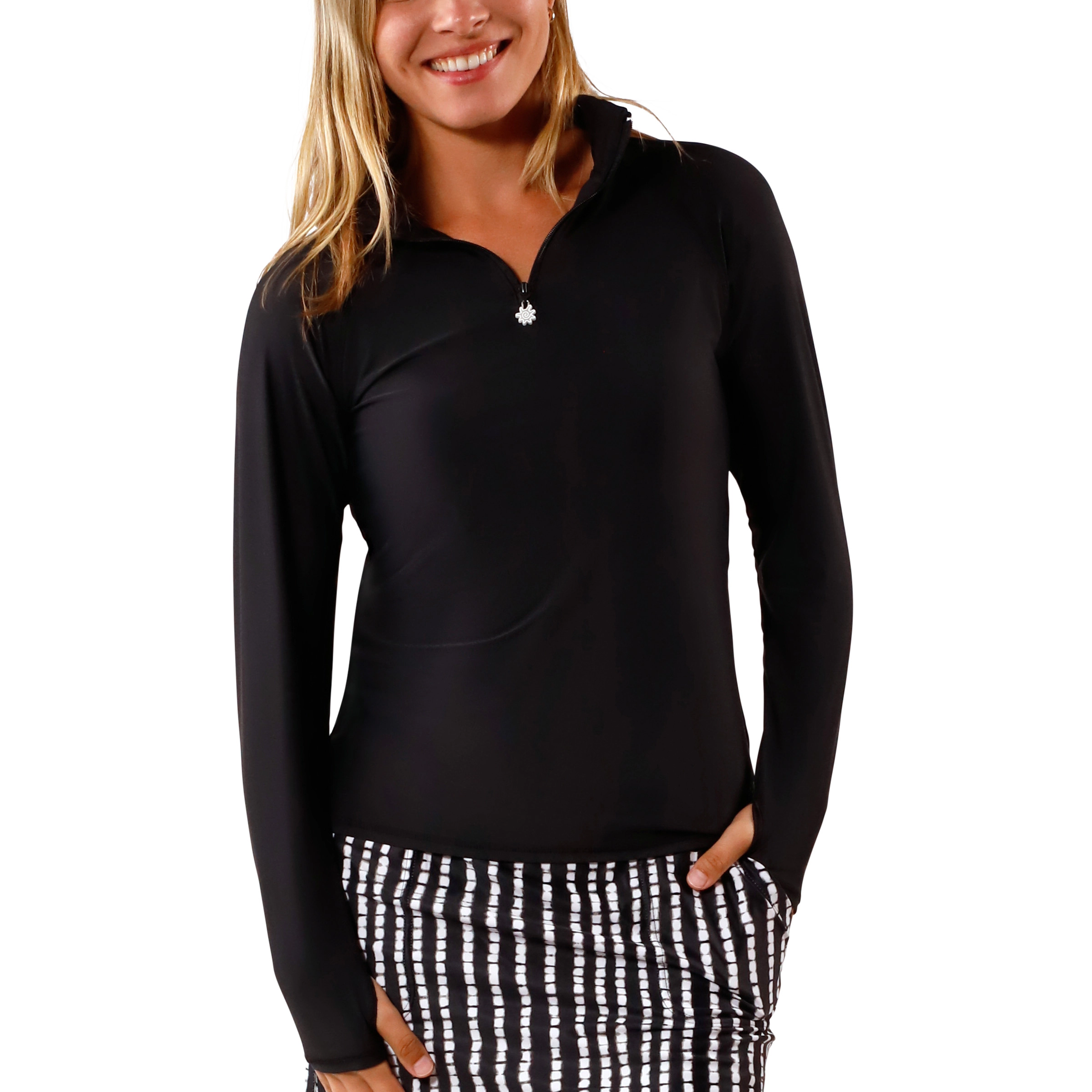 UV Skinz Women's Long Sleeve Quarter Zip Sun & Swim Shirt