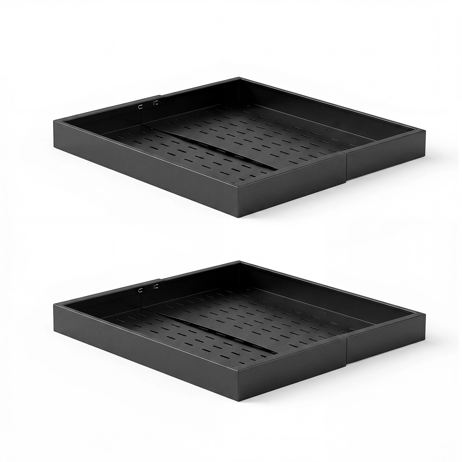 HONGGE Pull Out Cabinet Organizer Expandable Width 12.2" - 18.9" 20.47" Deep Drawers for Cabinets Sliding