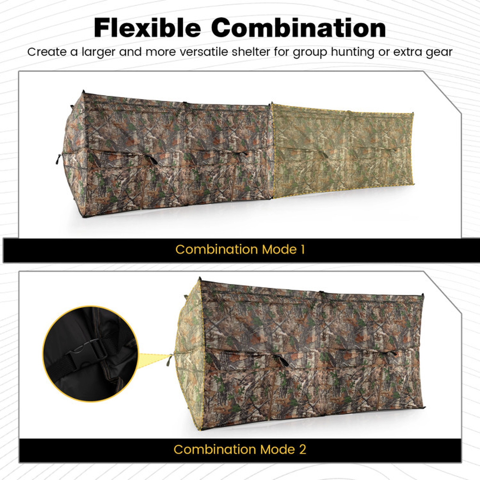 SUGIFT Brown Camouflage One-Way Pop Up Hunting Blind Tent with Dog Door for 1-3 Hunters 95-in W 47-in D 47-in H