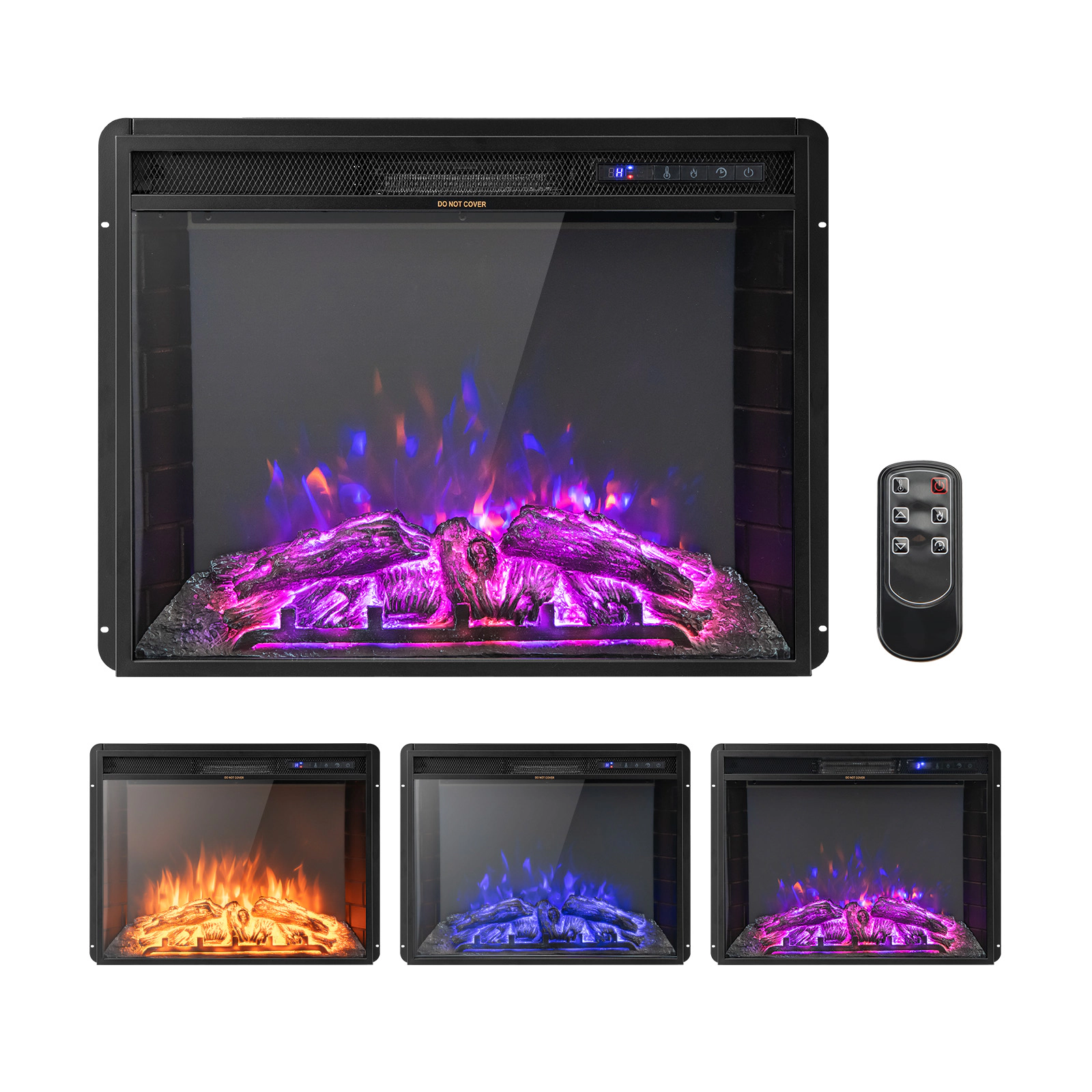 SlickBlue Electric Fireplace Insert with Adjustable Flames and Heat