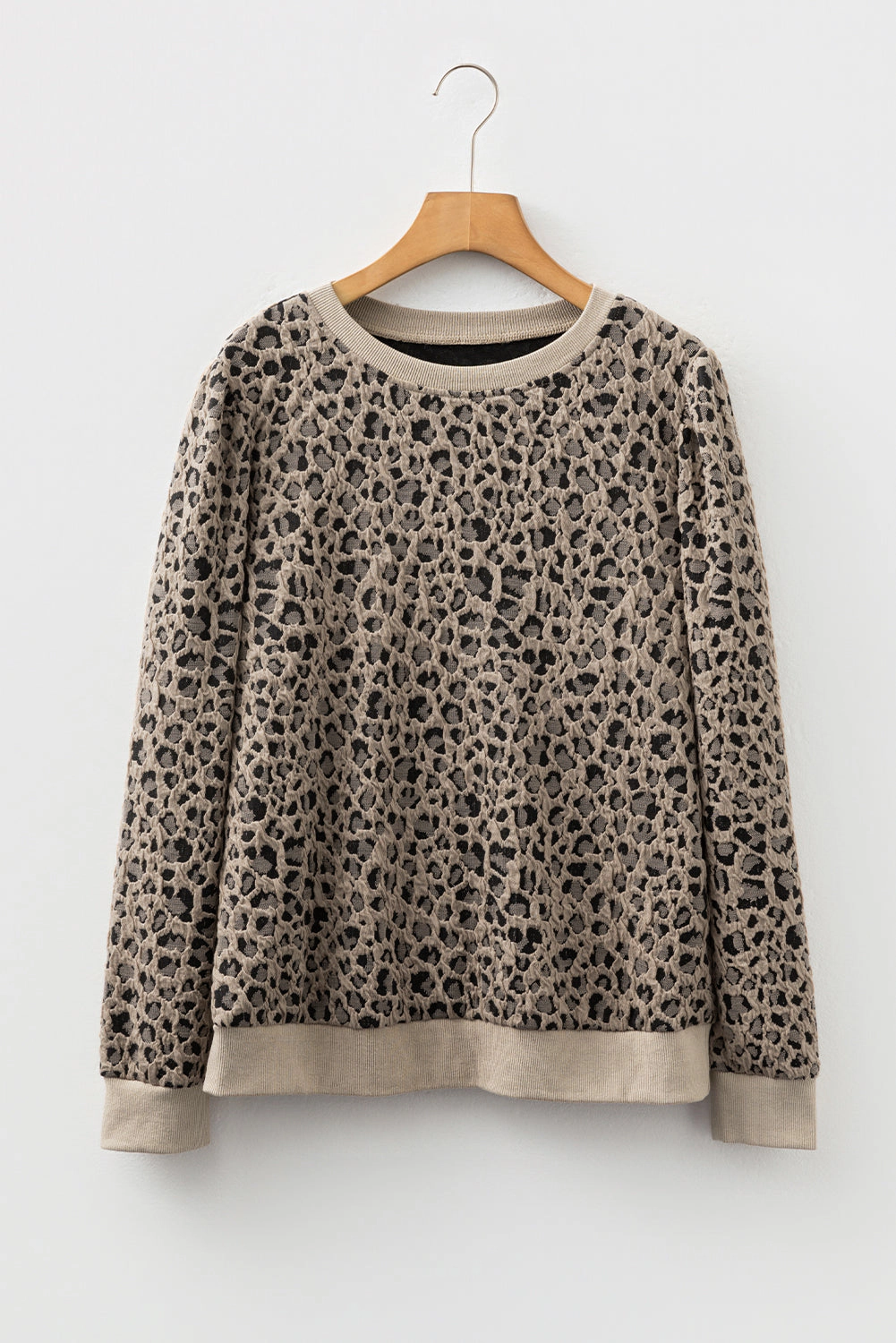 Threaded Pear Women's Lottie Ribbed Trim Print Long Sleeve Top