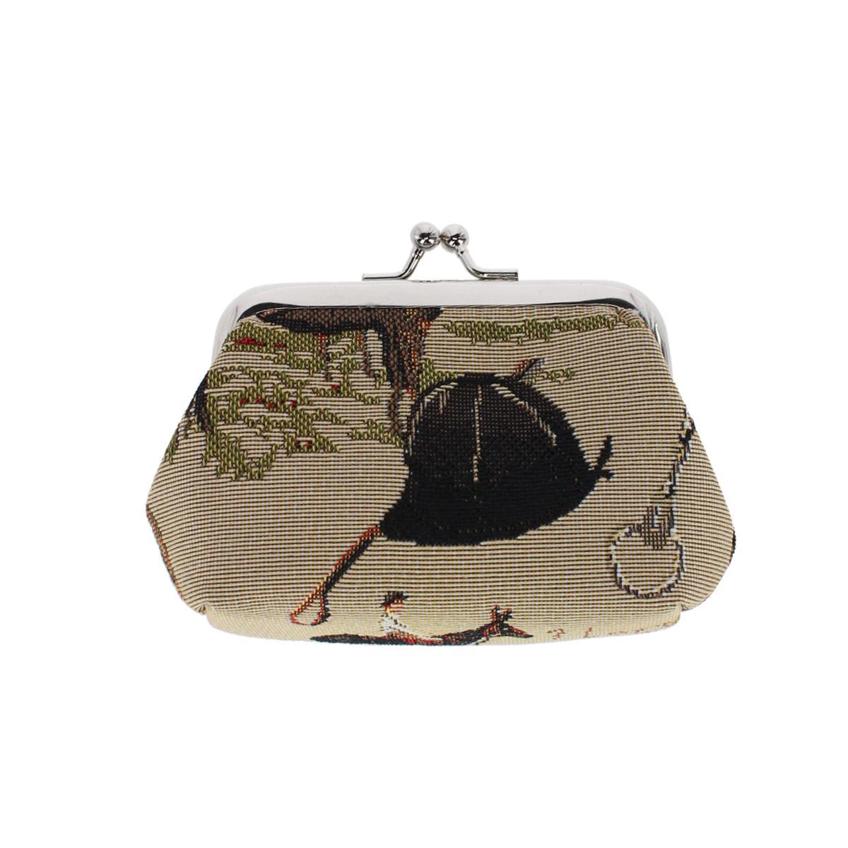 CTM Women's Horse Themed Tapestry Coin Purse Wallet