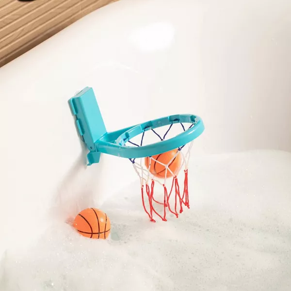 Sperric Basketball Hoop Playset w/ Suction Cups & Tying Straps, Mini for Bathtub Door 3 Soft Balls