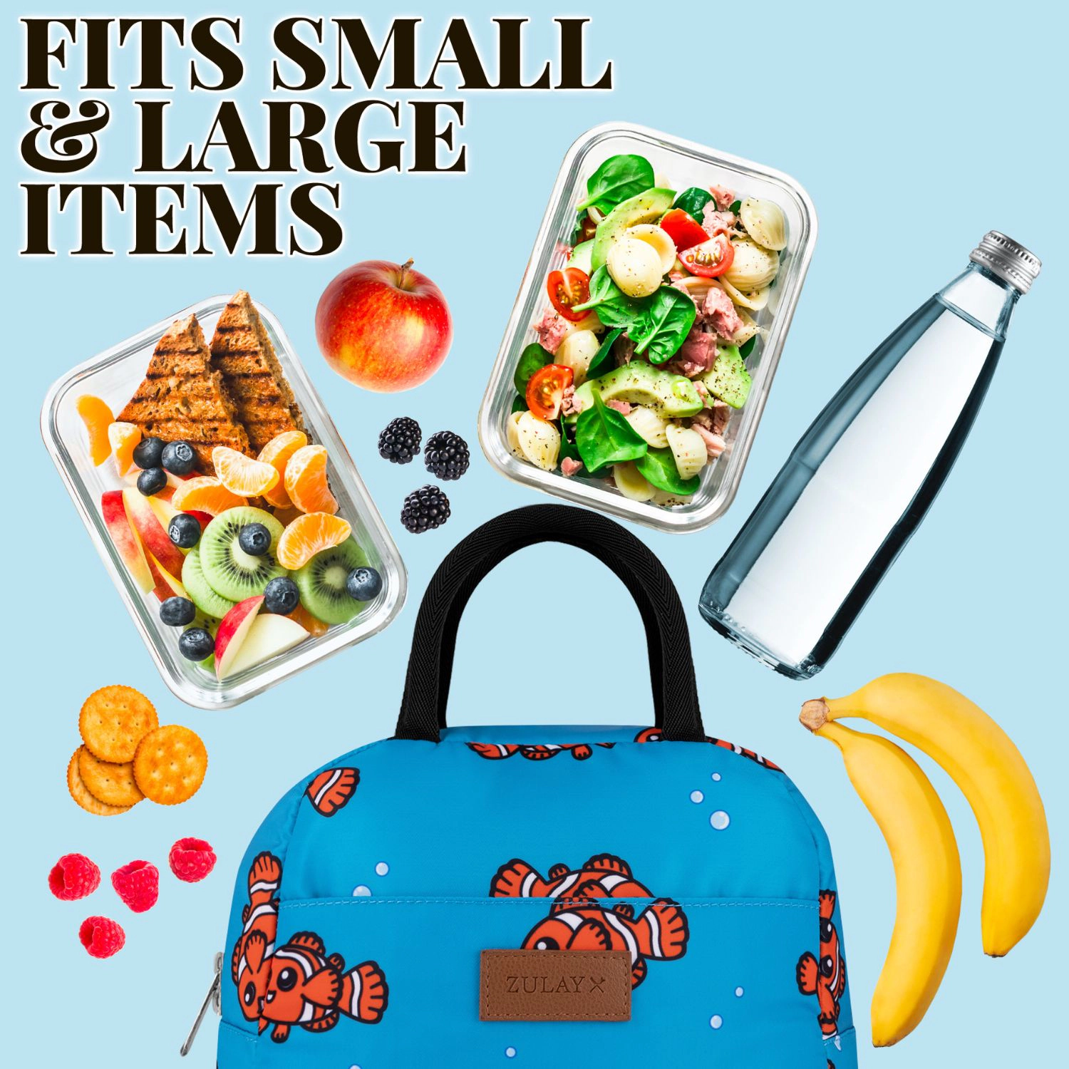 Zulay Kitchen Insulated Lunch Box For Women - Tote Lunch Bag Women Insulated With Soft Padded Handles