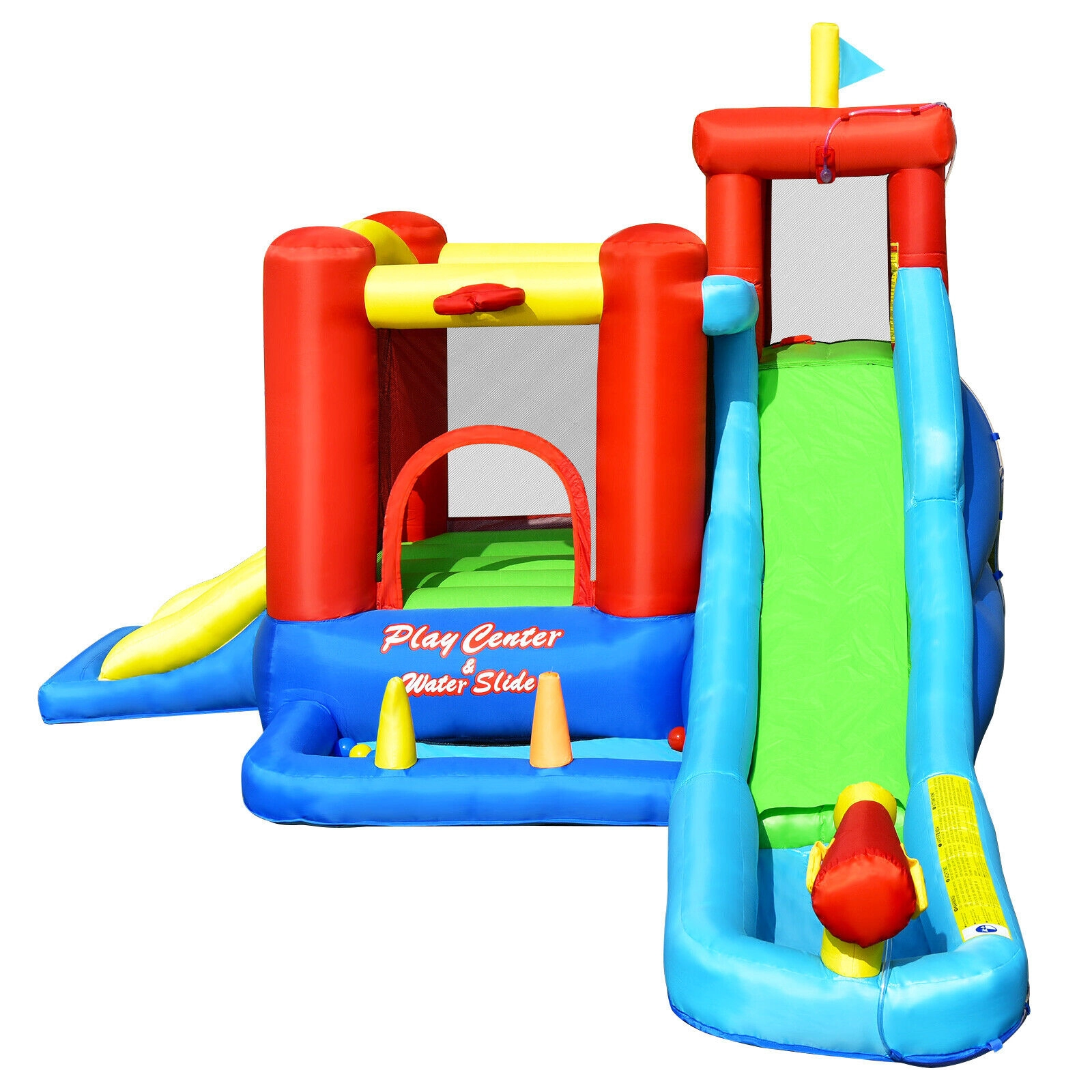 SUGIFT 9-in-1 177-in Inflatable Water Slide Bounce House with Splash Pool Ball Pit and 860W Blower