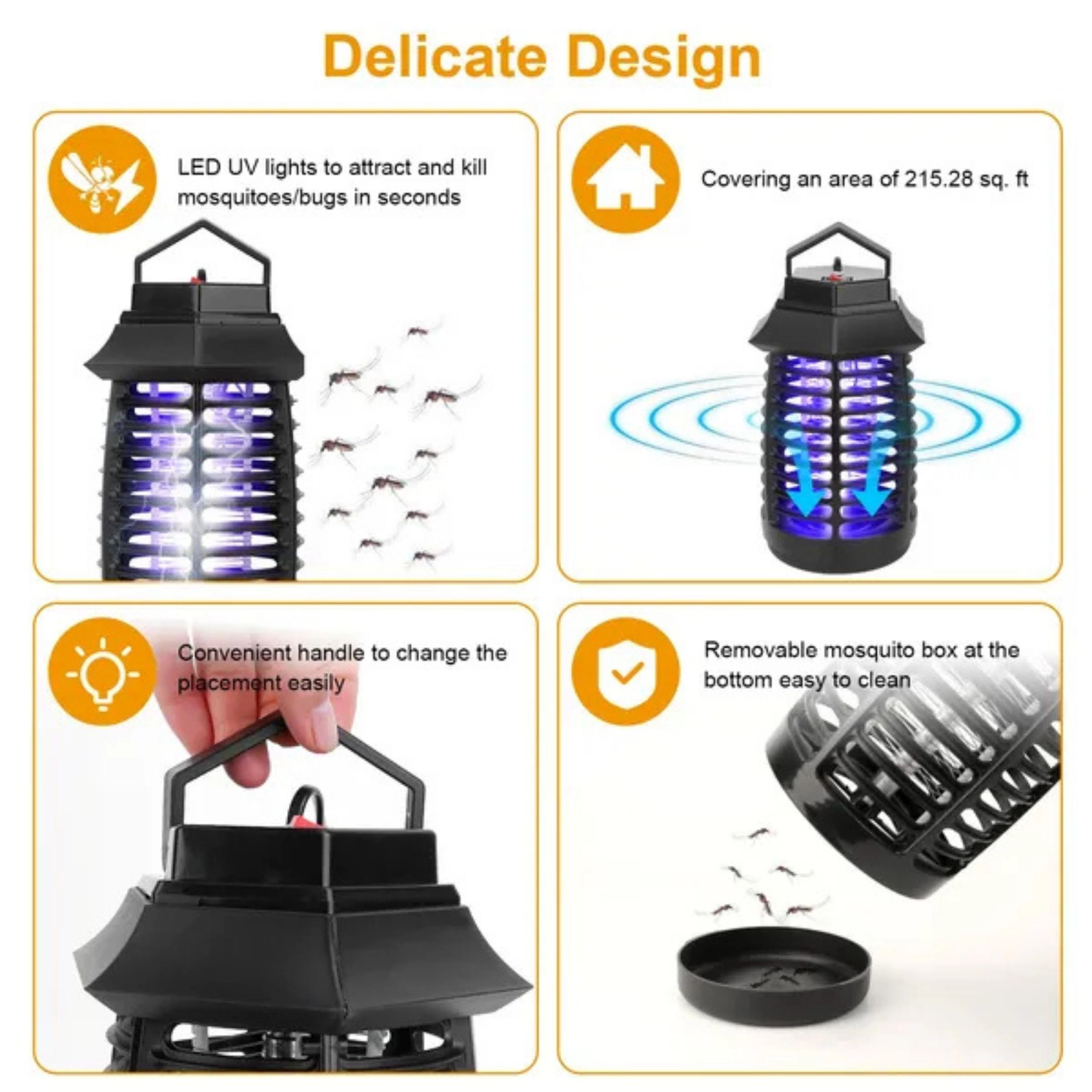 SS Design Electric UV Bug Zapper Mosquito and Fly Insect Killer Lamp