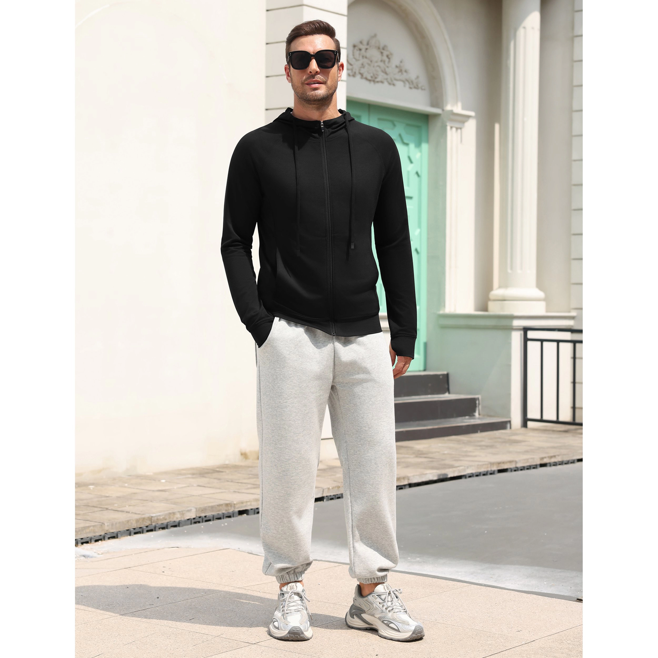 COOFANDY Men's Full Zip Fleece Hooded Sweatshirt Jacket