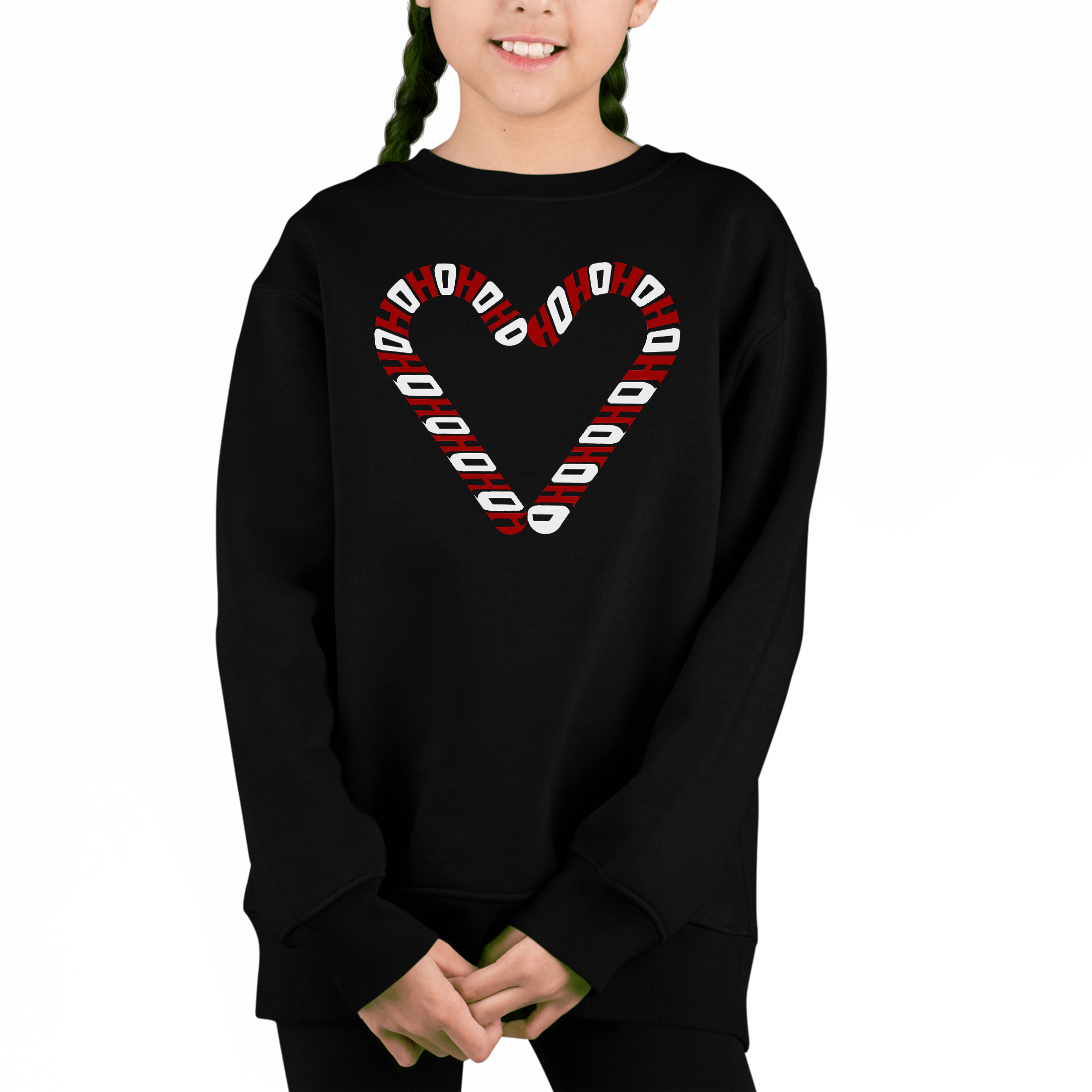 LA Pop Art Girl's Word Sweatshirt - Candy Canes