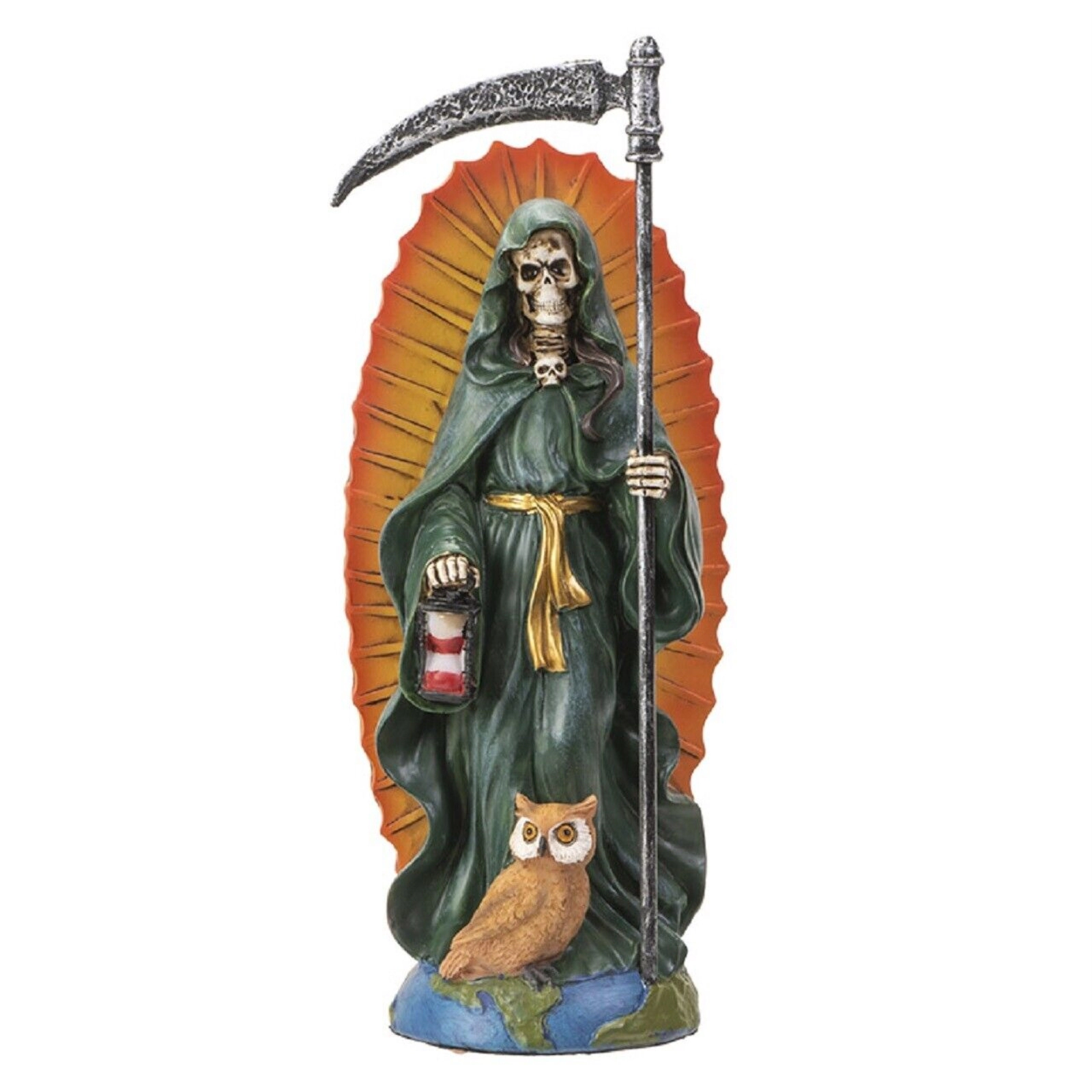 Pacific Giftware Santa Muerte Green Gown Figurine Death 7 Inch