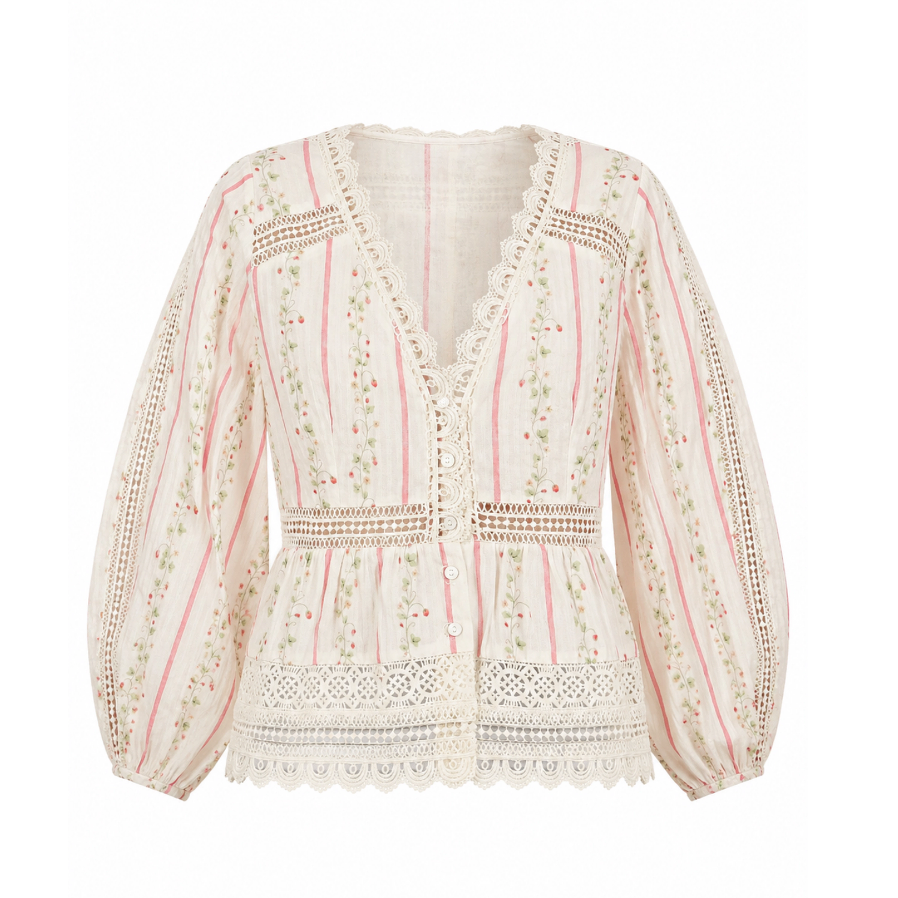 Rose & Nancy Women's Ellen Crochet Trim Cotton Blouse