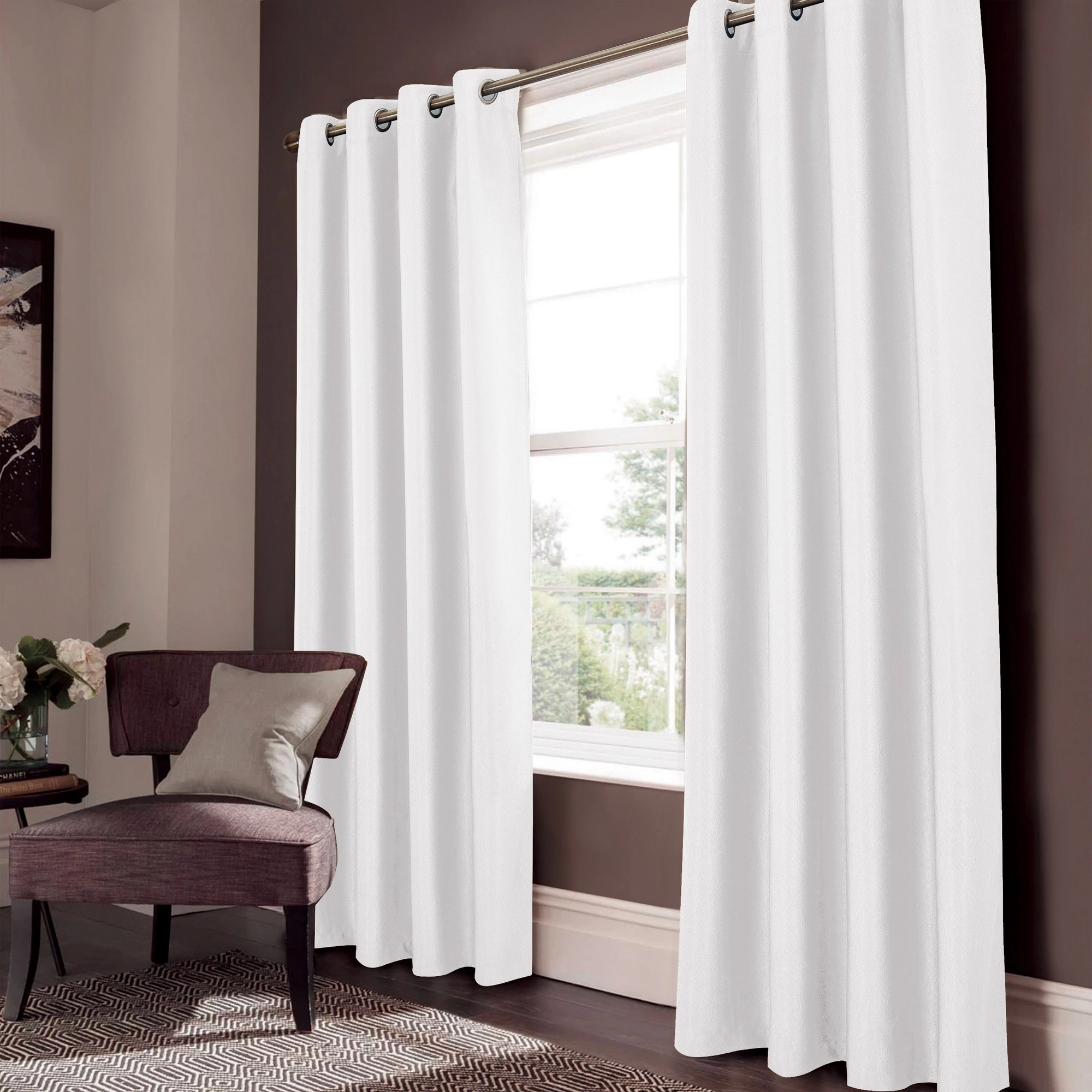 Olivia Gray Lydia Matte Embossed One Blackout Panel - 52"x84", White
