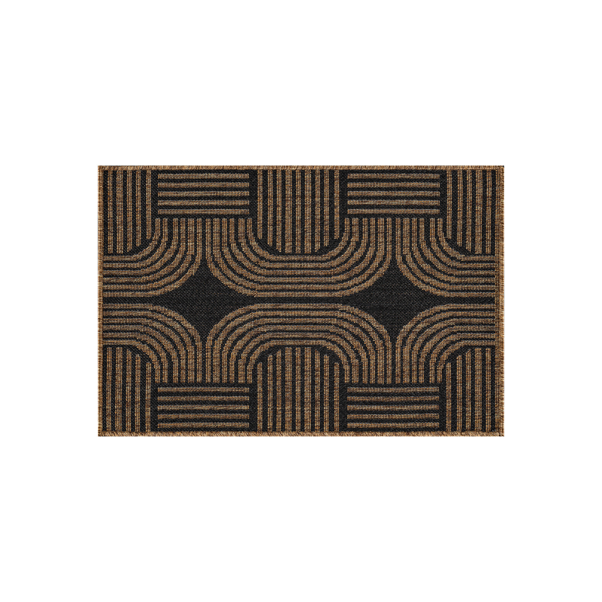 World Rug Gallery Geometric Indoor/Outdoor Flat Woven-Natural Jute-Style