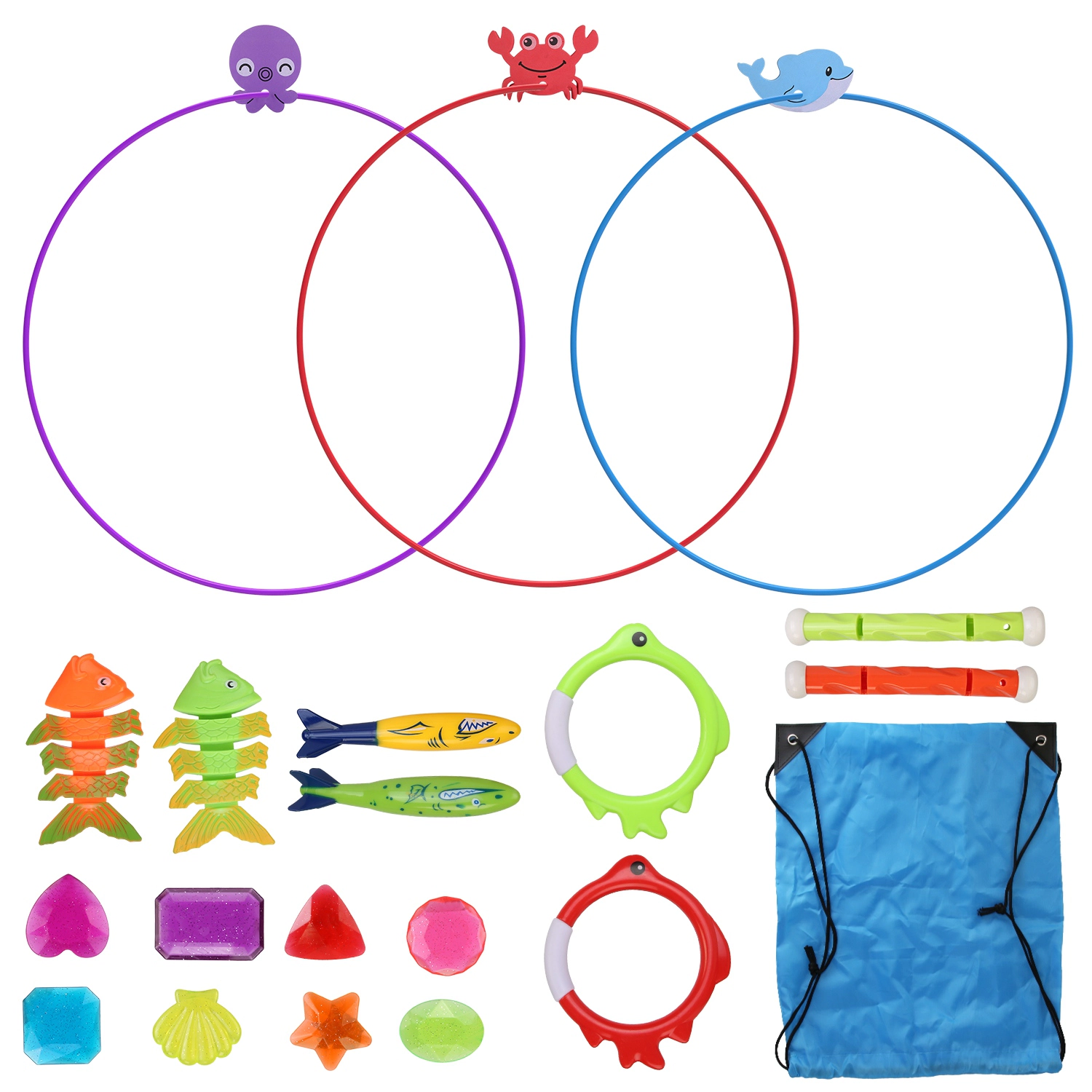GBruno 24-Piece Swimming Pool Diving Toy Set