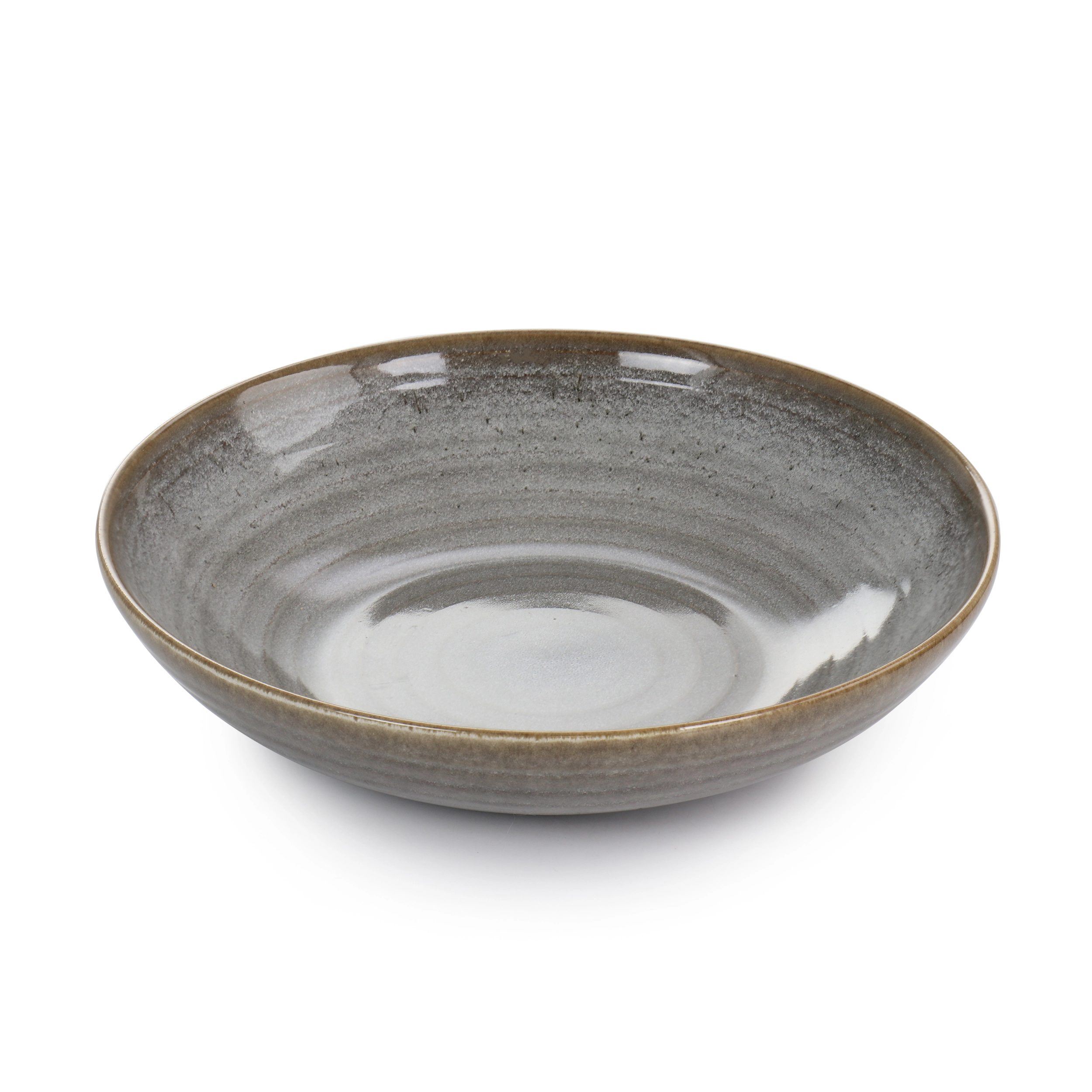 Gibson Elite 12 Piece Dreamweaver Round Earthenware Dinnerware Set in Gray