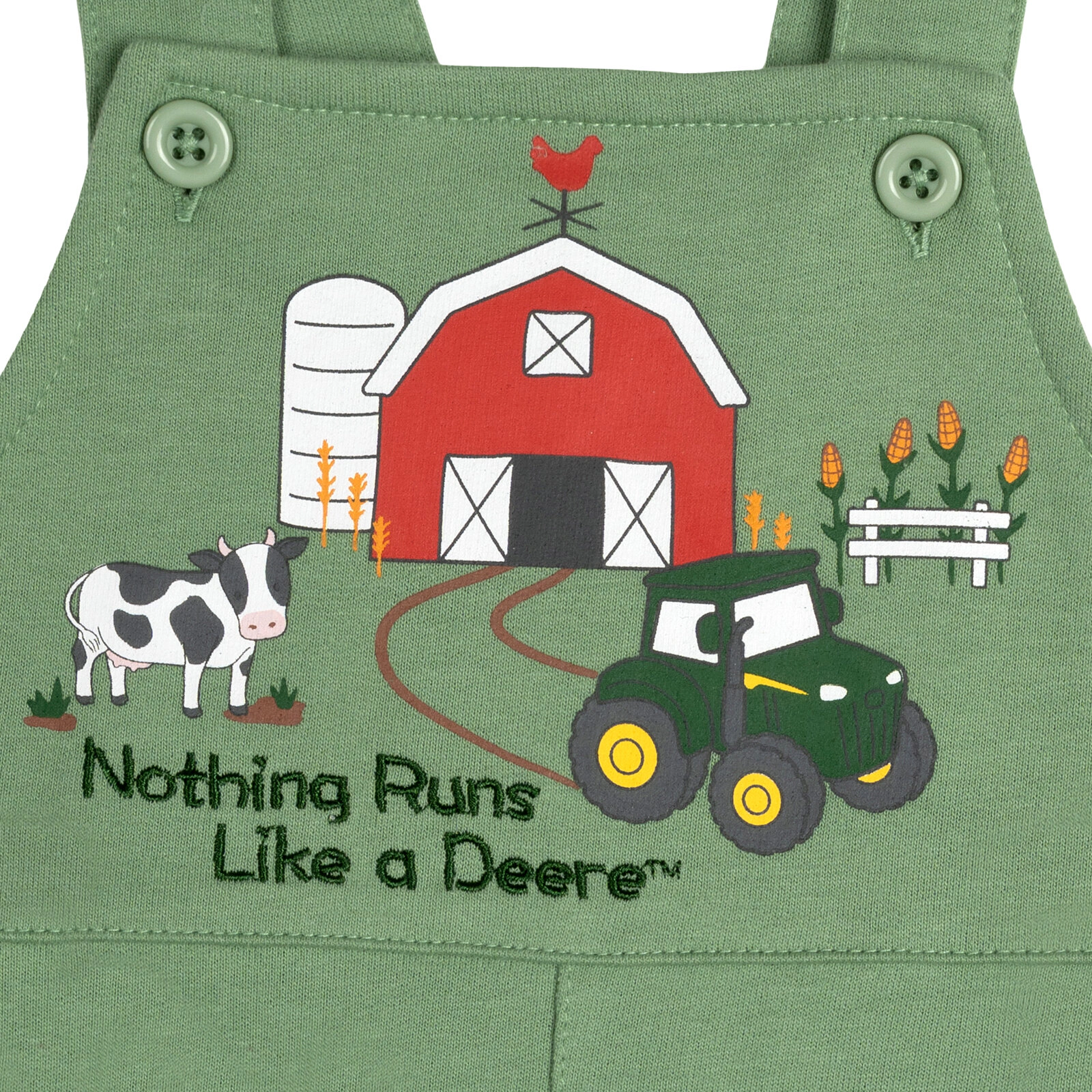 John Deere Boys' 2-Piece Shortall and T-Shirt Set