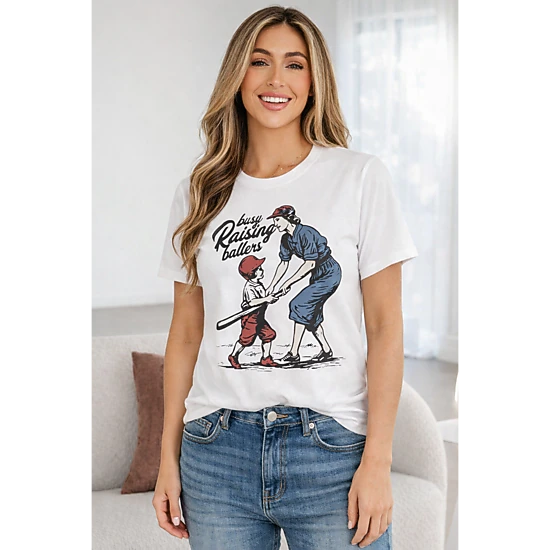 Threaded Pear Women's Tilly Ballers Cool Mom Tee