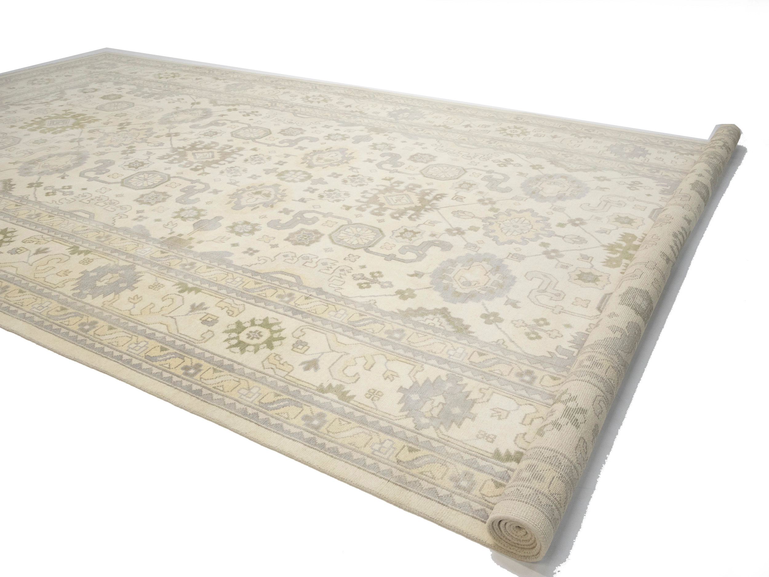 Magic Rugs Cream Floral 12X24 Oushak Chobi Oriental Rug