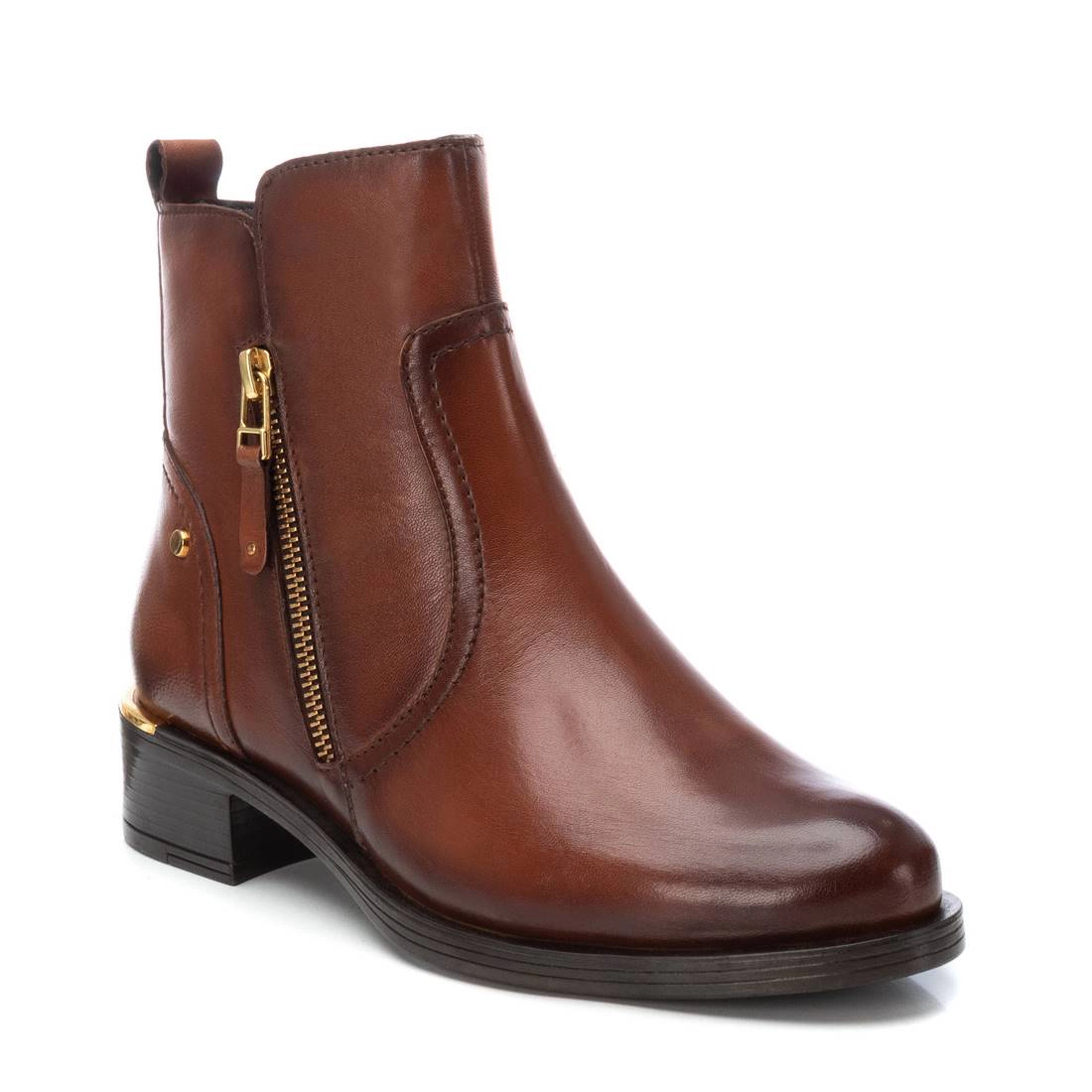 Women's Leather Block Heel Ankle Booties Carmela Collection By XTI