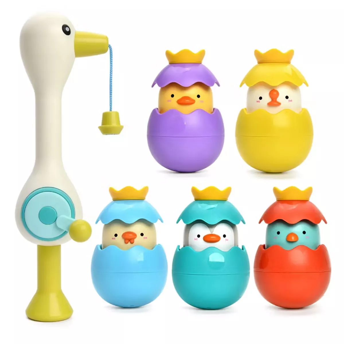 Sperric Splash & Catch Bath Toy Magnetic Fishing Game w/ Surprise Animal Eggs - Floating Fun for Toddlers & Kids
