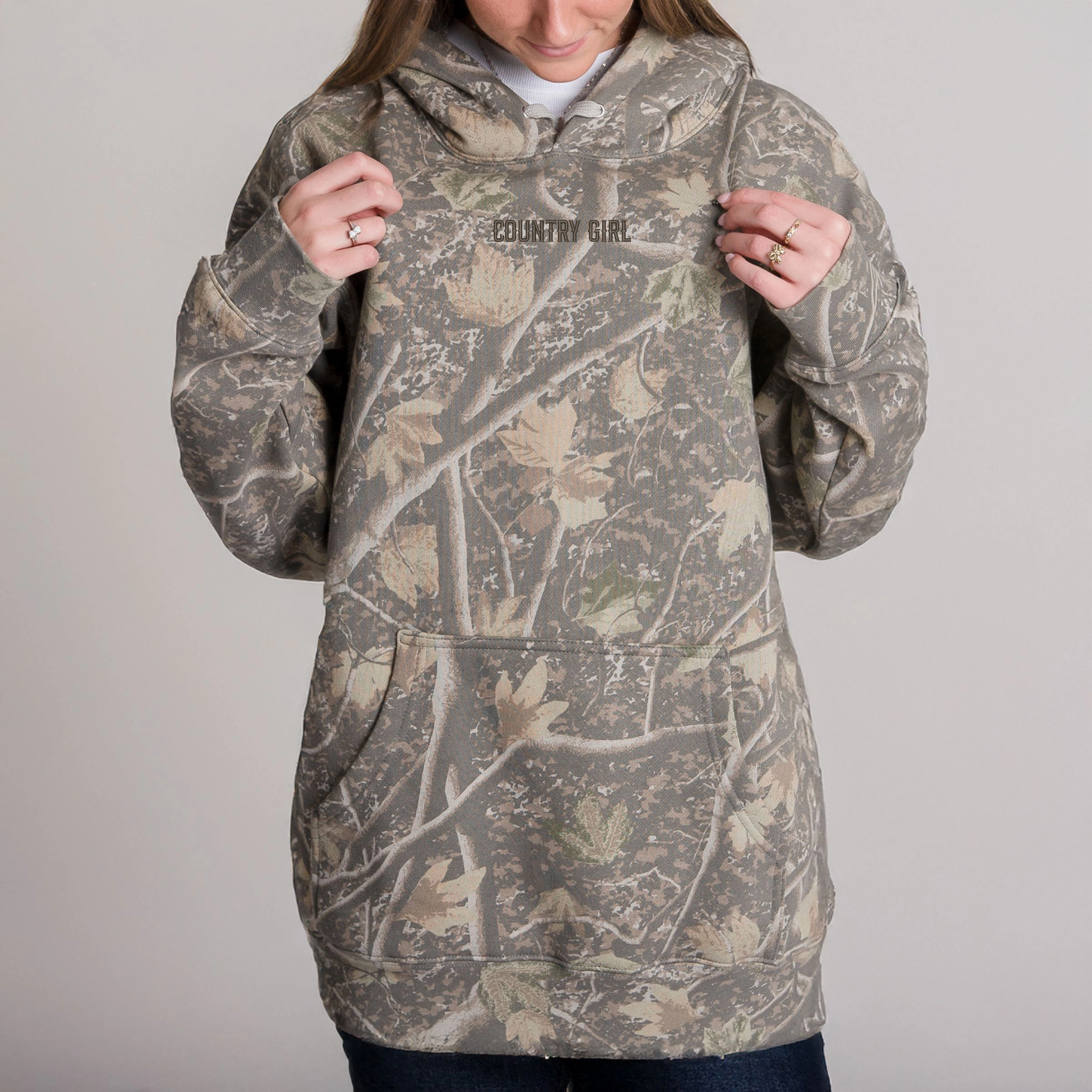 Simply Sage Market - Embroidered Country Girl Camo Hoodie