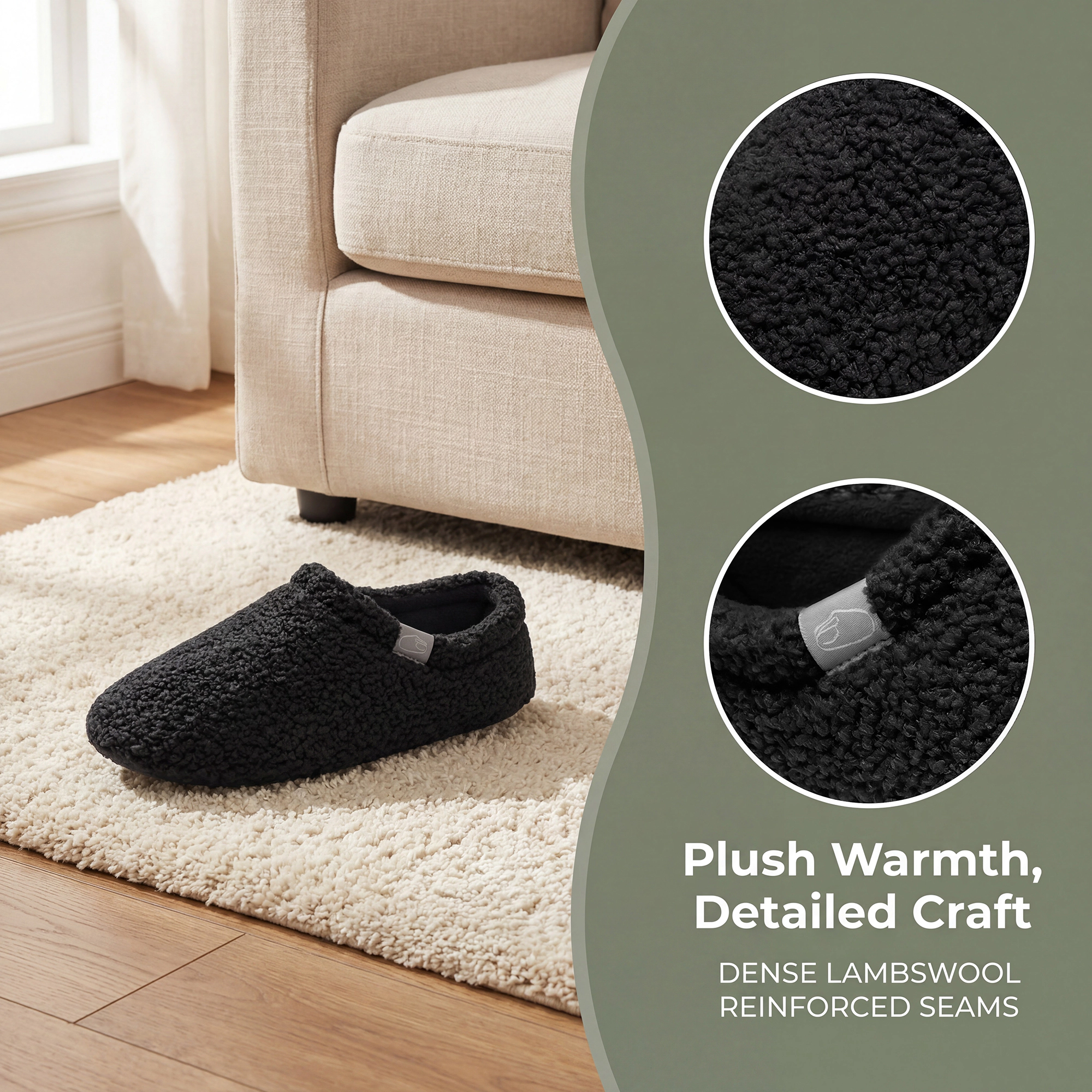 BLISSFUL STEP Women's Soft Fuzzy Curly Lightweight House Slippers