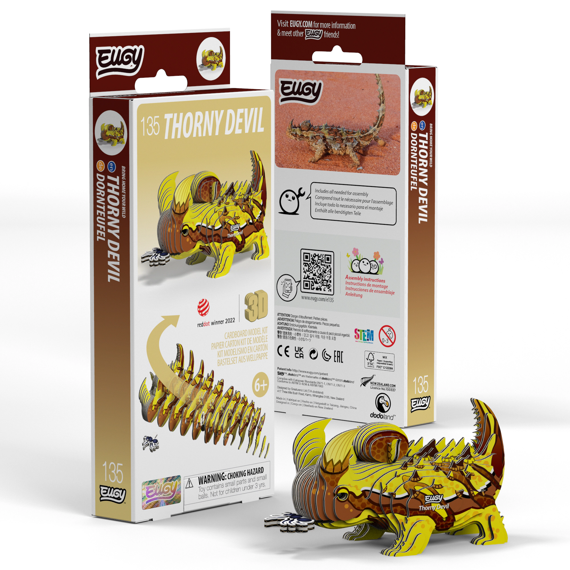 EUGY Thorny Devil 3D Puzzle - contains 44 puzzle pieces