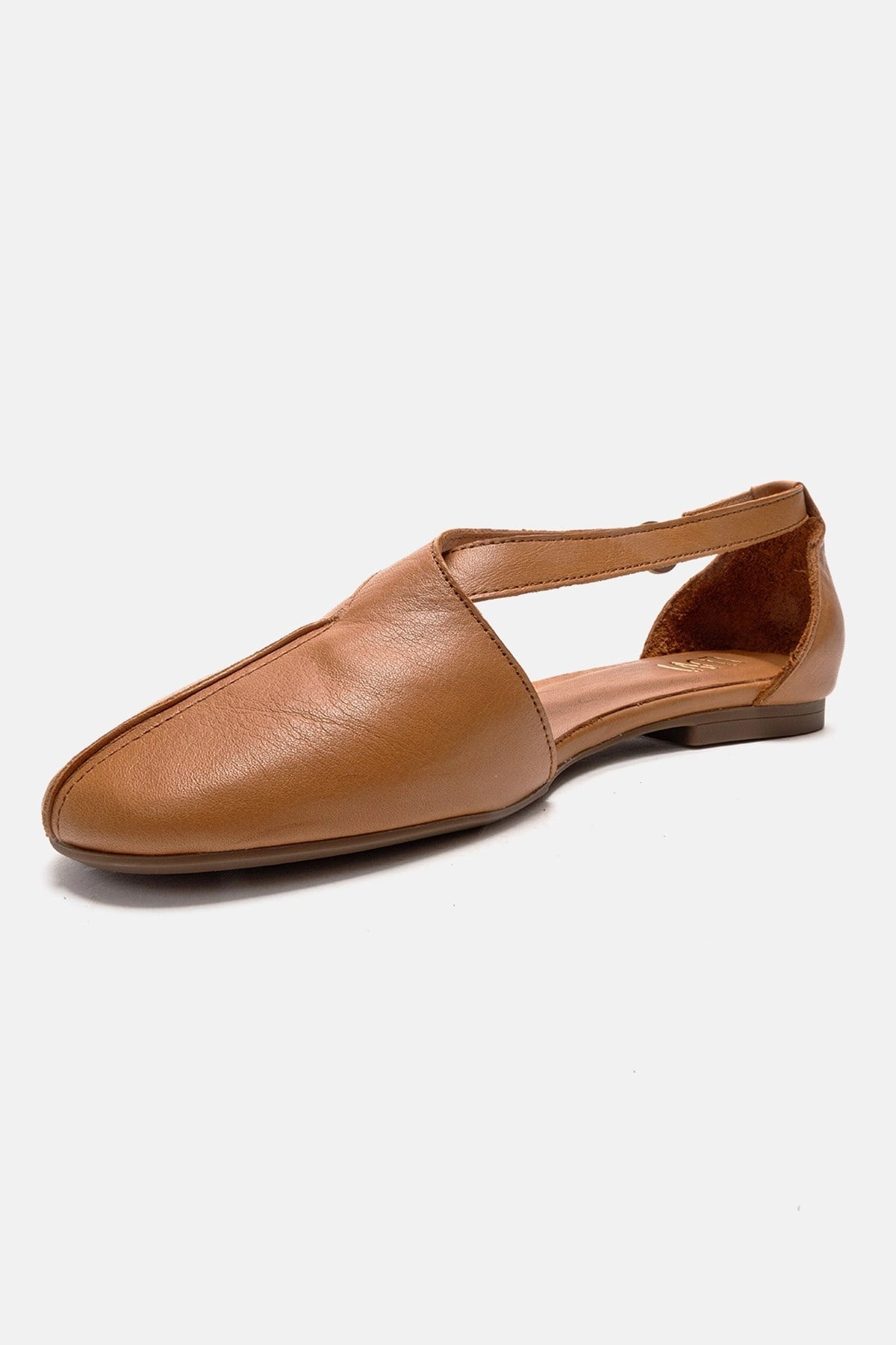 Forever & Always Womens Fable Leather Side Cut Ballet Flats