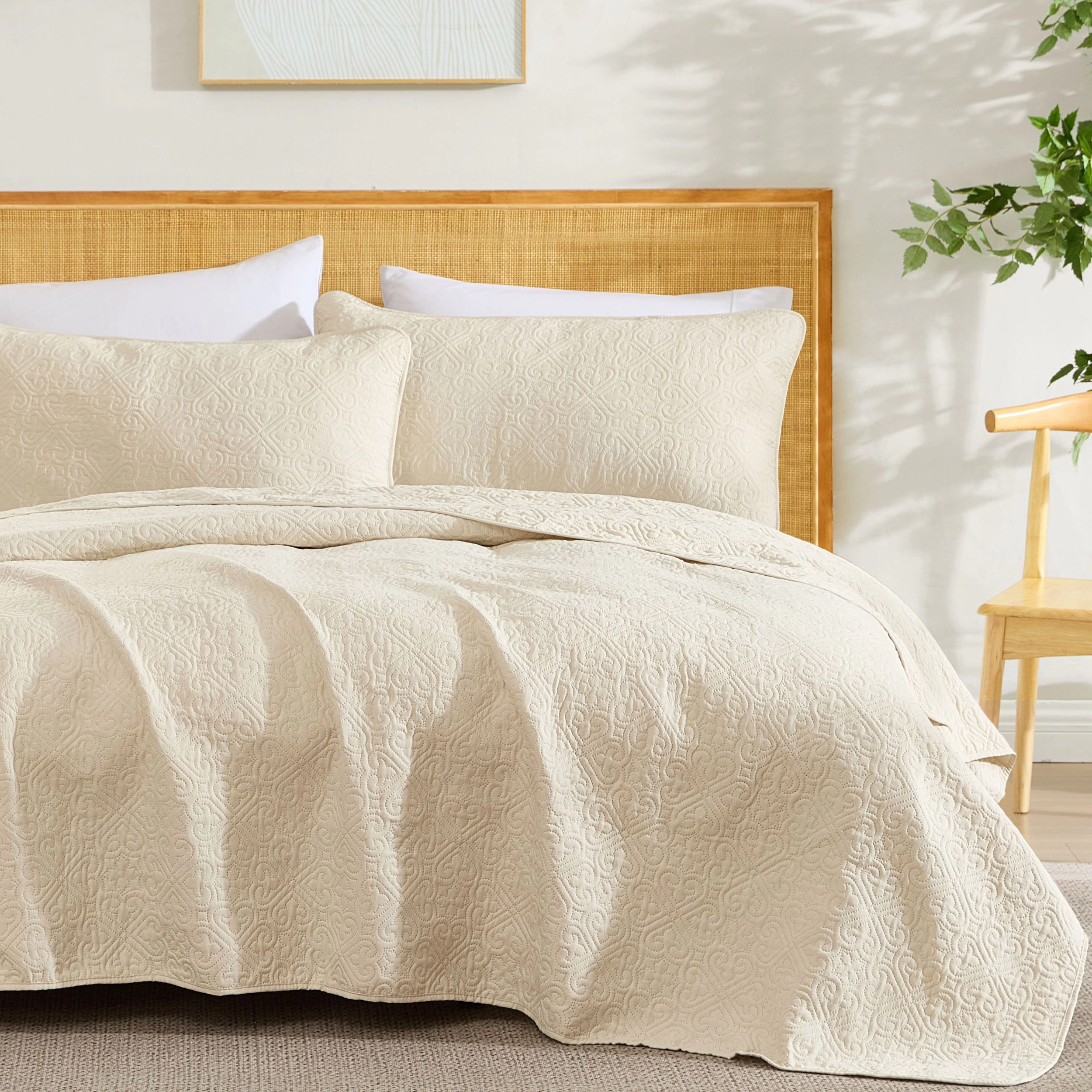 HLC.ME Lorenzo - 3 Piece Quilt Set, Lightweight Bedspread Coverlet Set