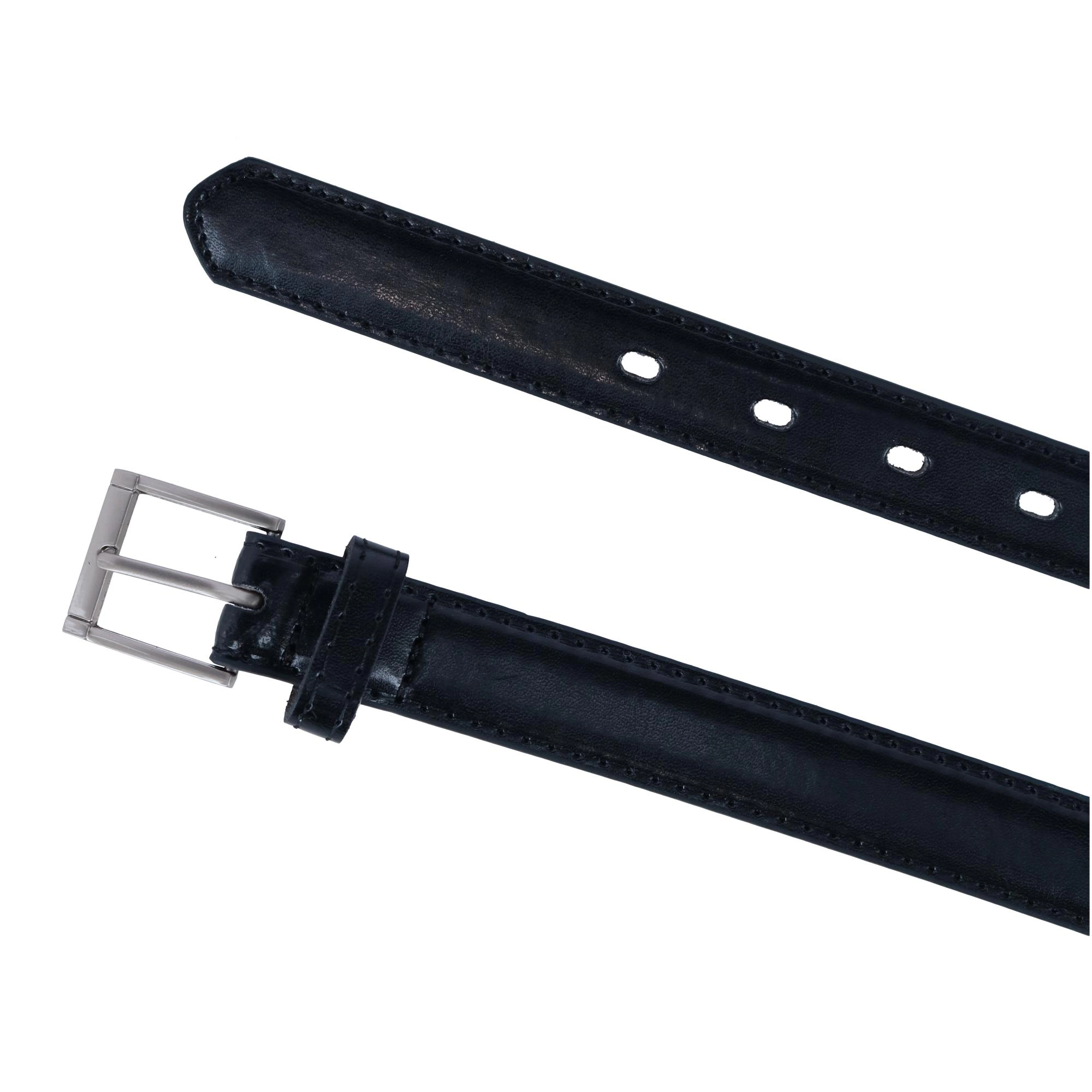 CTM Kid's Leather 1 inch Dress Belt with Square Buckle
