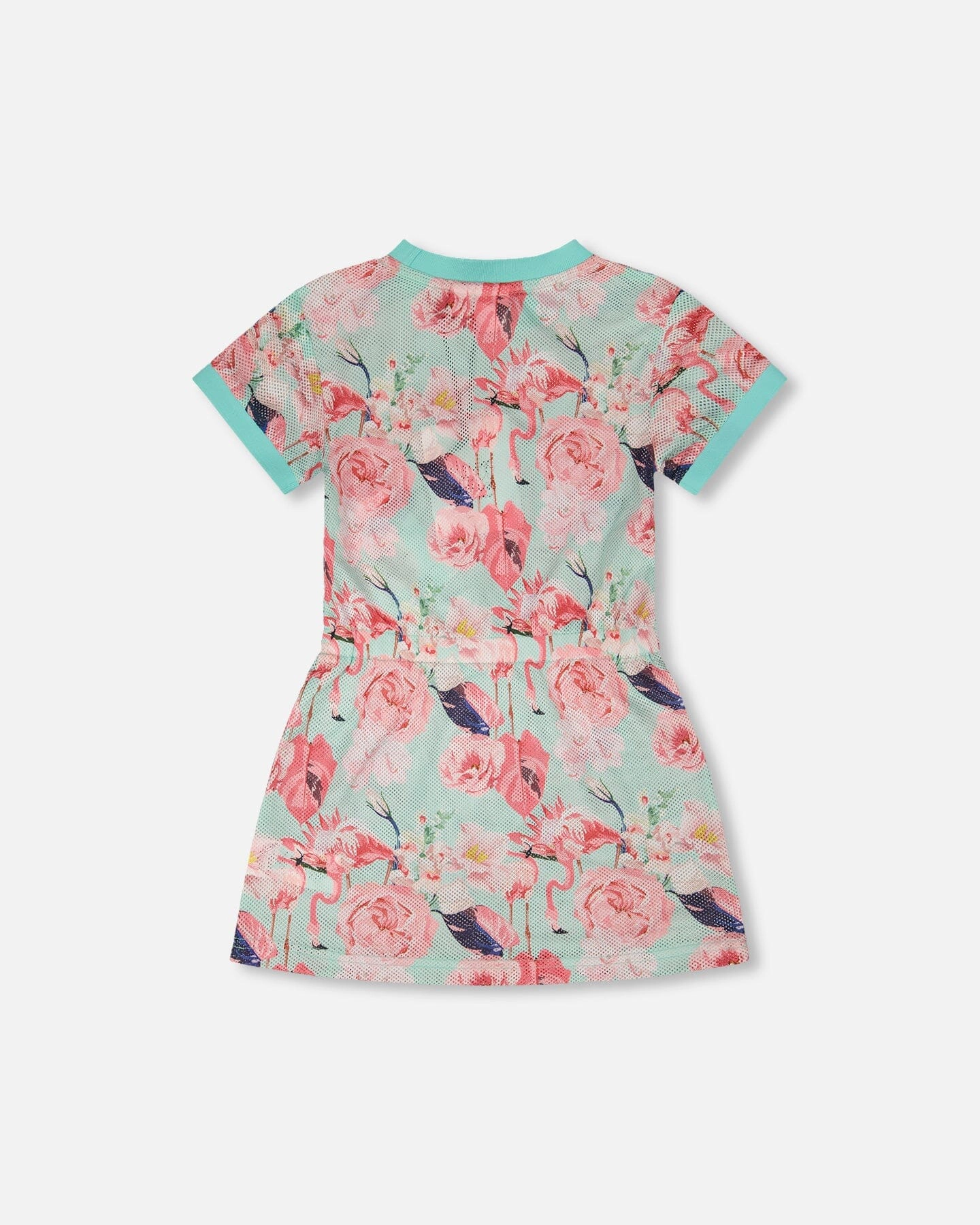 Deux par Girls Mesh Beach Dress Flamingo Print