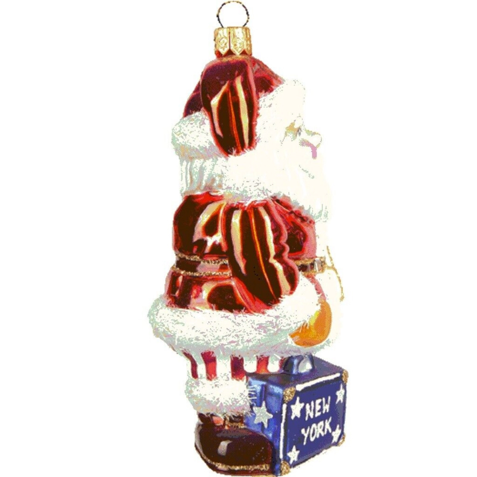 Pinnacle Peak Trading Company New York City Santa Polish Blown Glass Christmas Ornament NYC Decoration