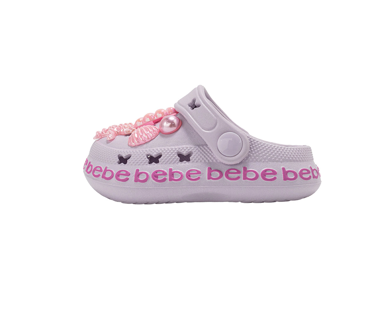 bebe Toddler Girl's EVA Clog Sandals with Sea Life Charms Slip On Shoes