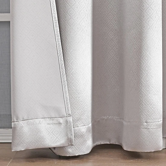 Kate Aurora 1 Piece Riyadh Light Filtering Grommet Top Embossed Diamond Jacquard Window Curtain Panel