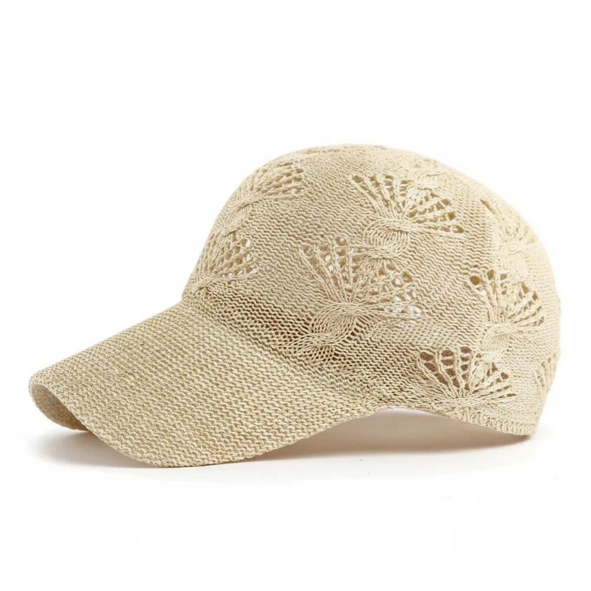 Anna-Kaci Women's Crochet Knit Baseball Cap Breathable Openwork Lightweight Casual Hat