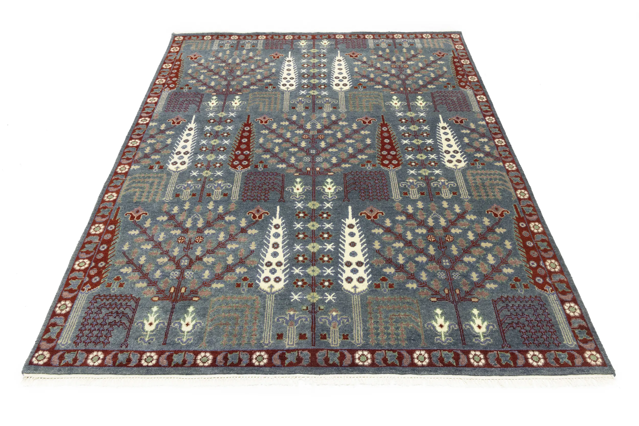 Magic Rugs Gray Floral 8X10 Tree of Life Chobi Oriental Rug