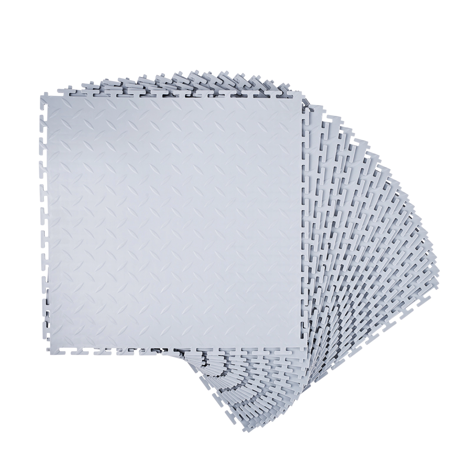 HONGGE Garage Floor Tiles Interlocking 20.2 x 20.2 x 0.2 in Interlocking Modular Garage Flooring Tiles Diamond Plate