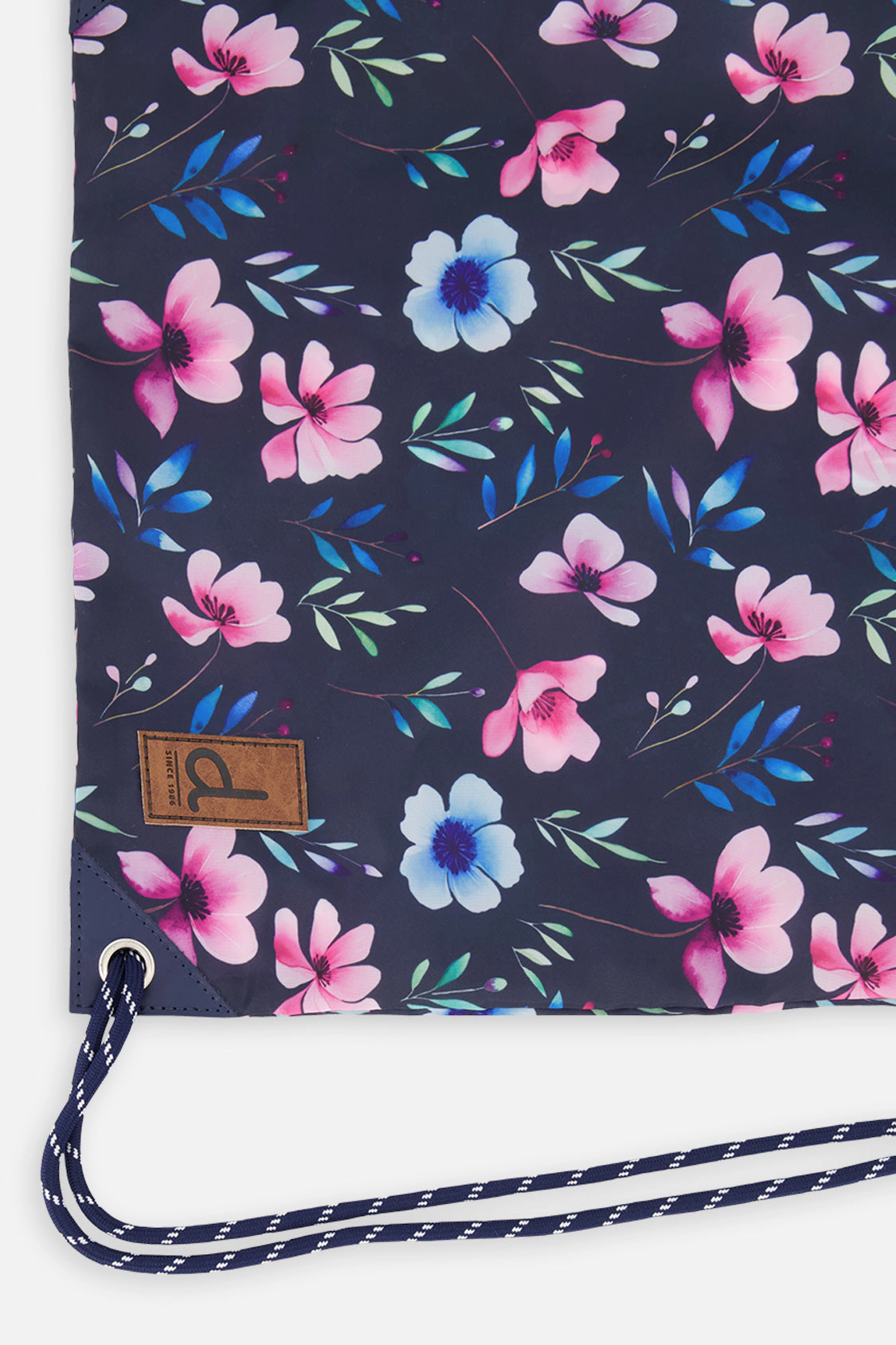 Deux par Deux Girls Lightweight Floral Print Drawstring Bag