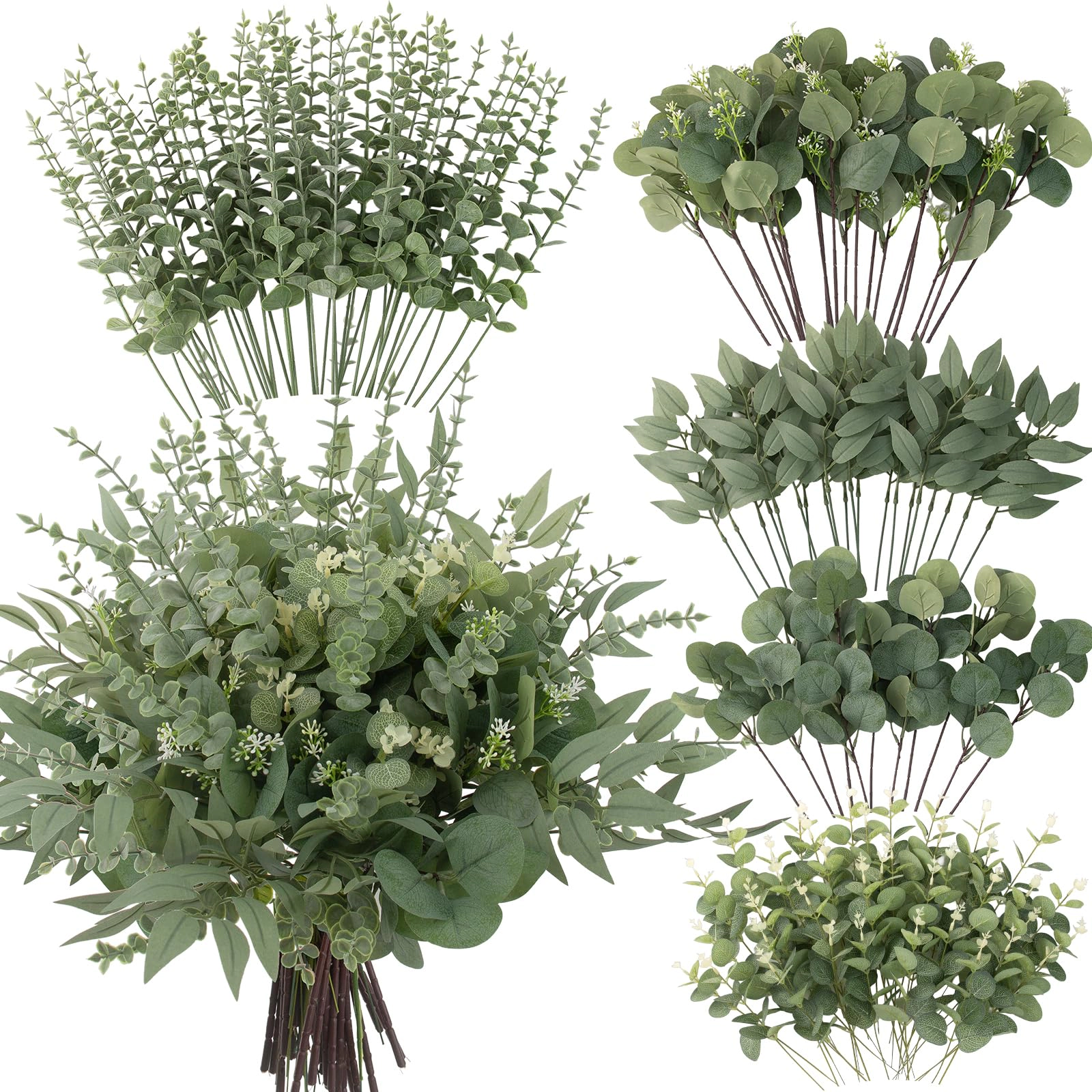PUPWE Artificial Eucalyptus Greenery Stems Decor