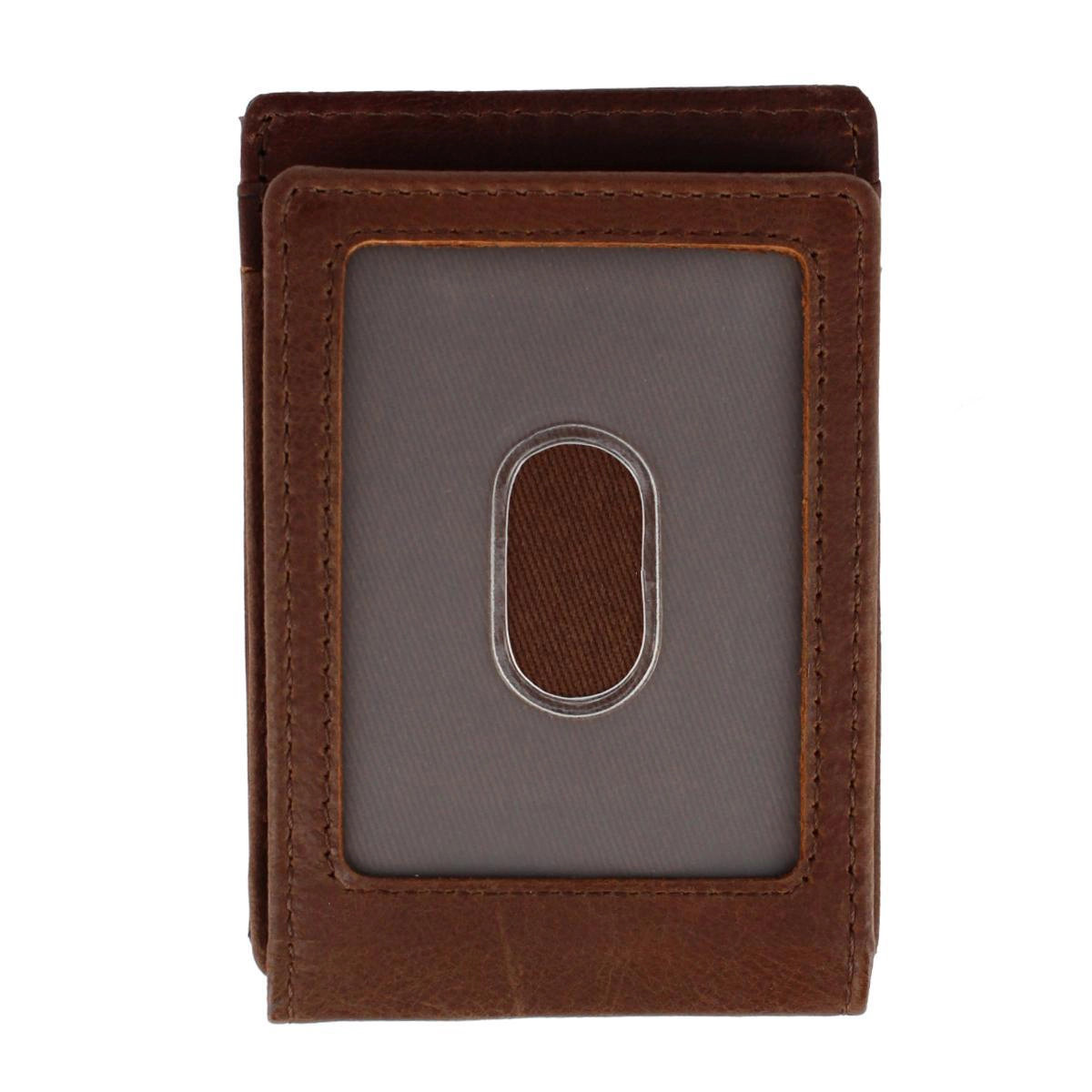 Columbia Men's Leather RFID Front Pocket Wallet with Magnetic Money Clip
