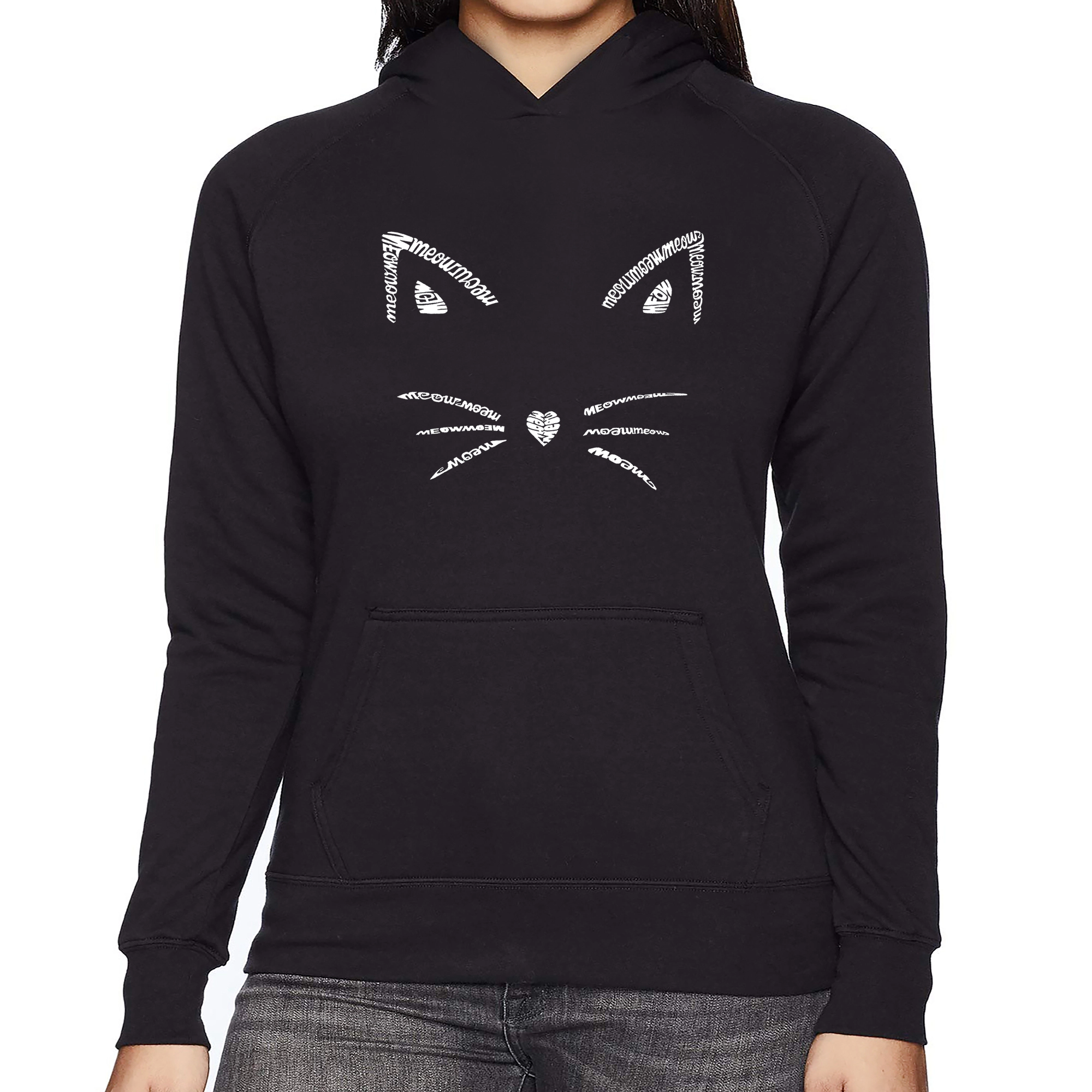 LA Pop Art Whiskers - Women's Word Hooded Sweatshirt