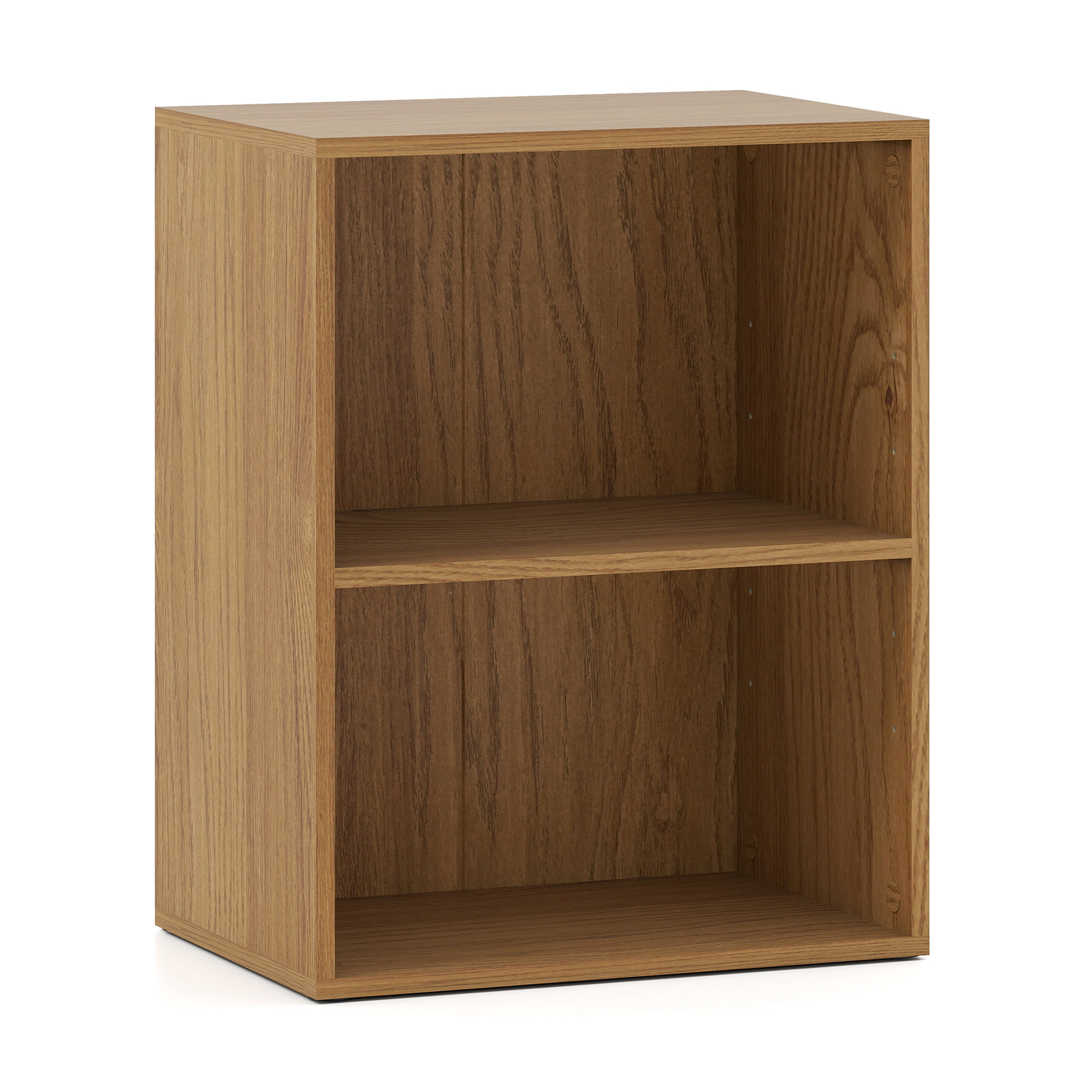 SUGIFT 2-Cube Open Bookcase 5-Position Adjustable Shelf 66-lb Top 44-lb Shelf Capacity 16.5-in Wide Natural