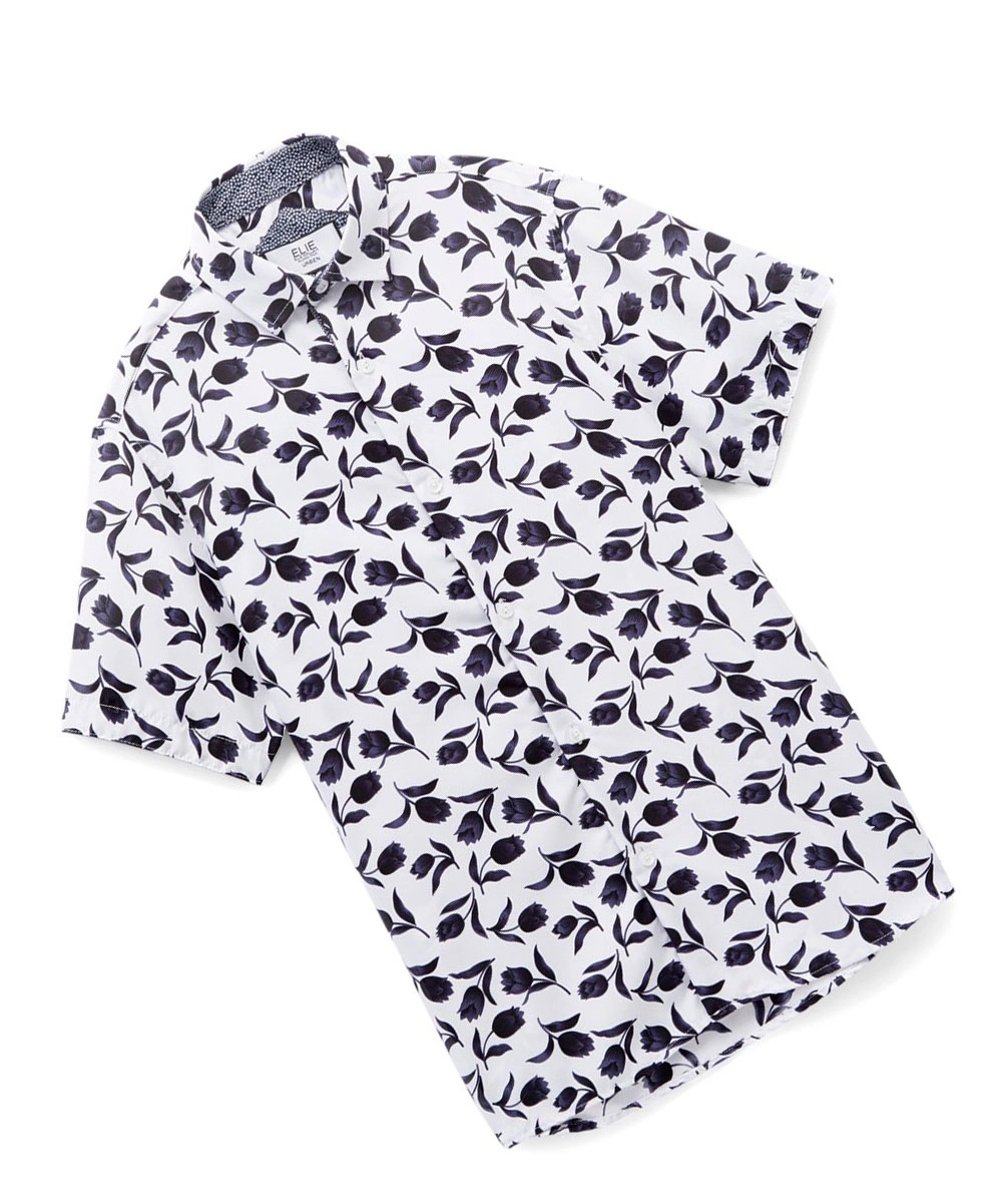 Elie Balleh Boys Slim Fit Floral Button-Down Shirt