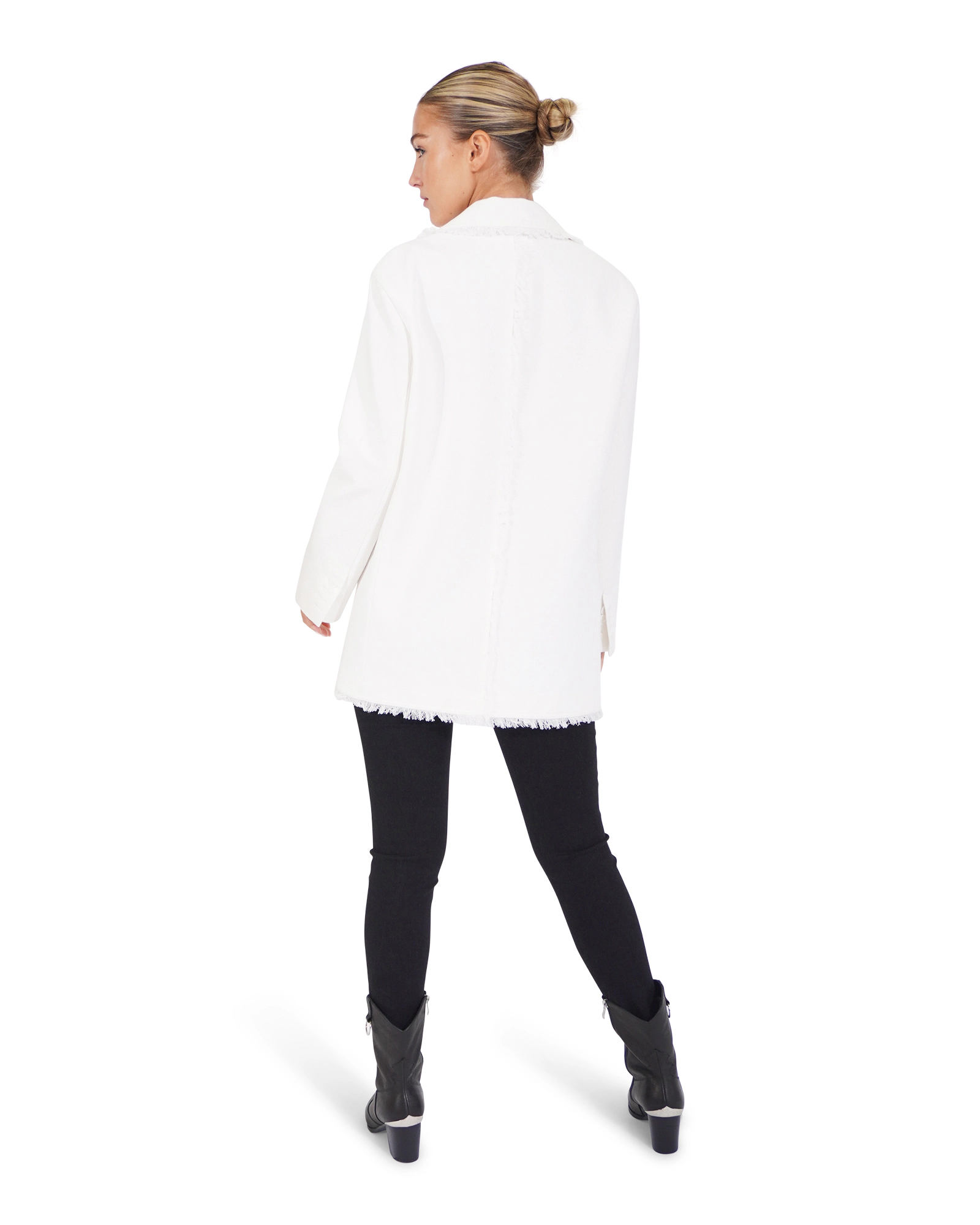 Belle & Bloom Womens Young Blood Frayed Edge Blazer
